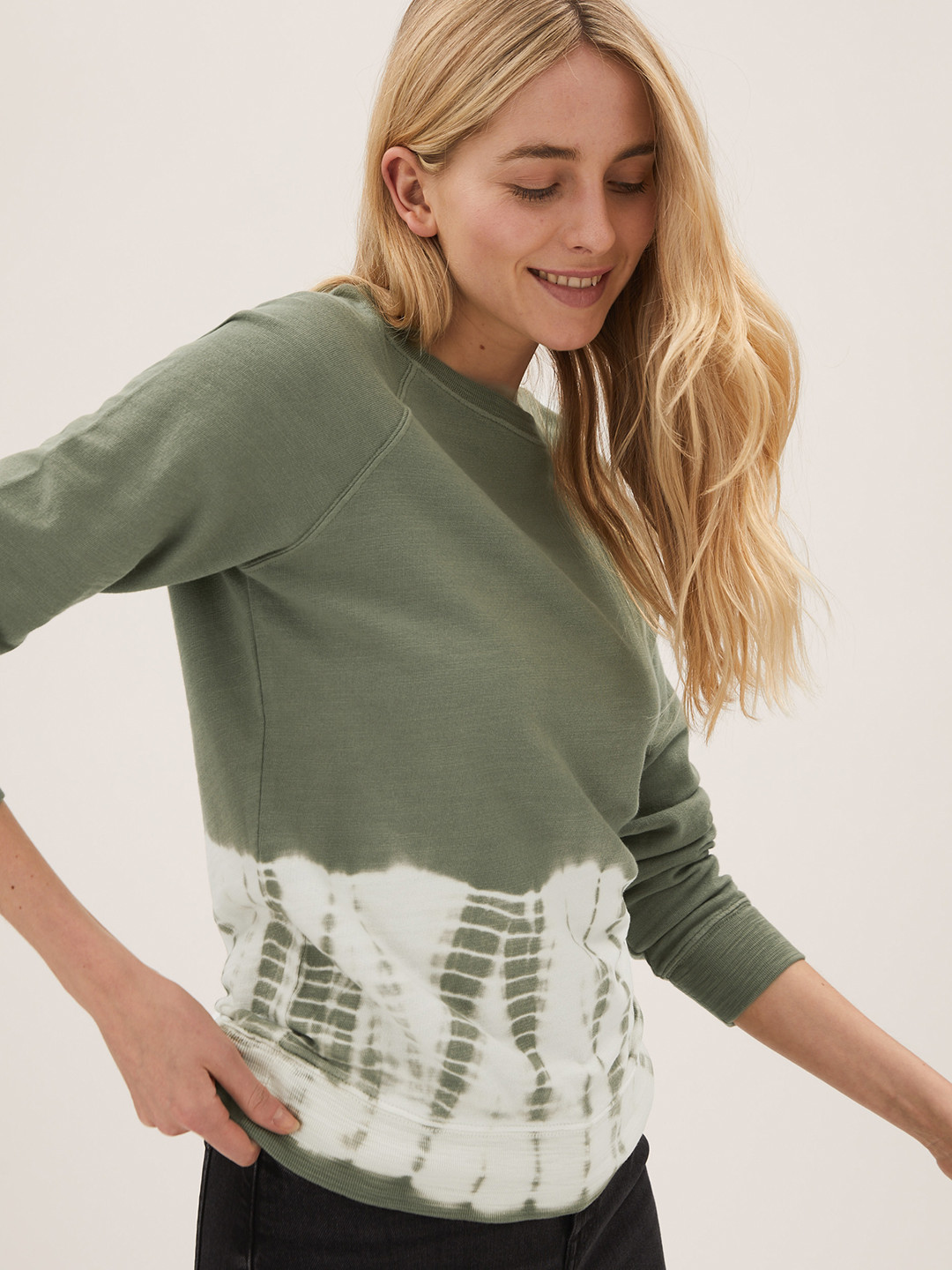 

Marks & Spencer Women Khaki Green Sweatshirt
