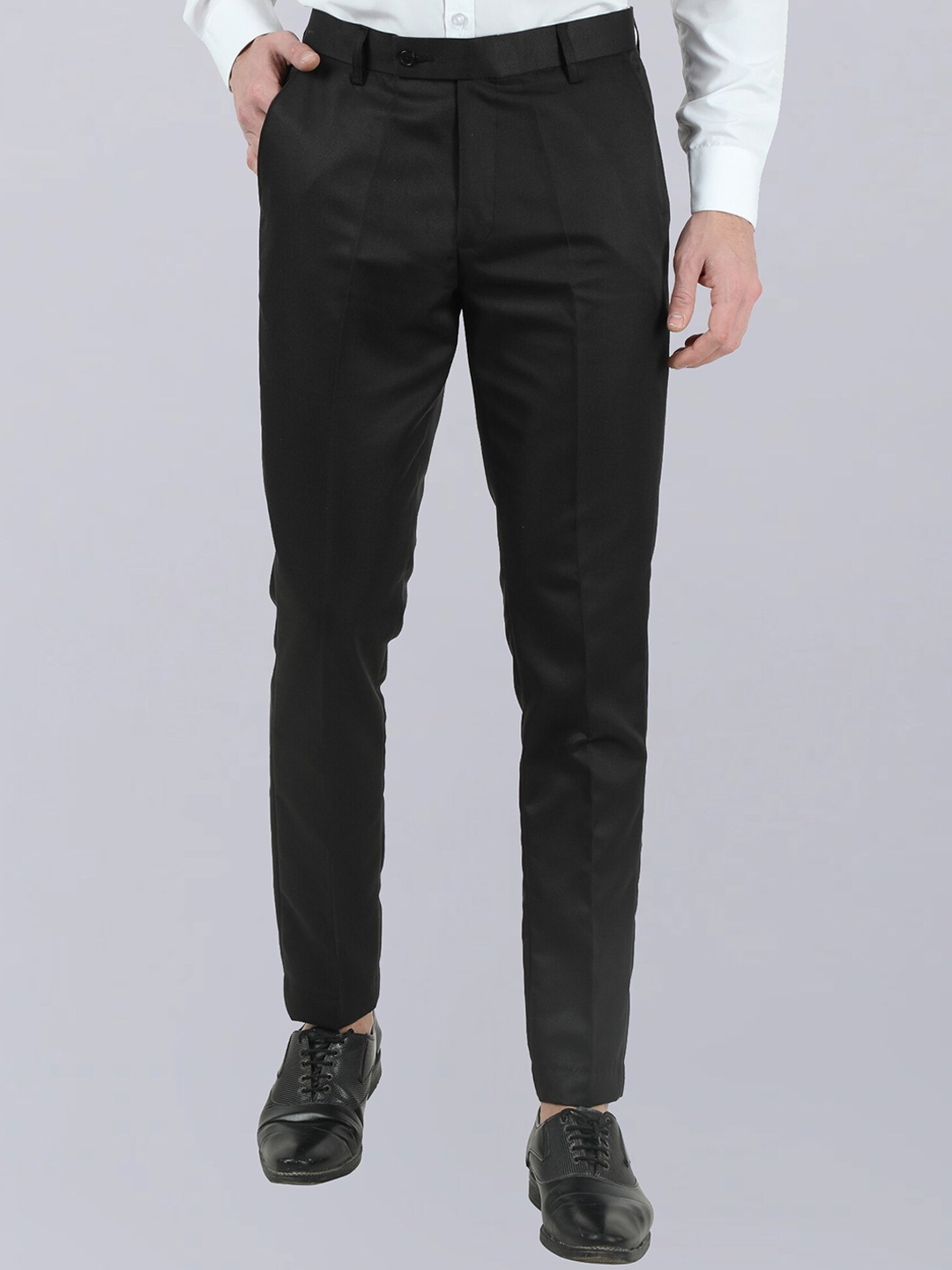 

VEI SASTRE Men Black Smart Slim Fit Trousers