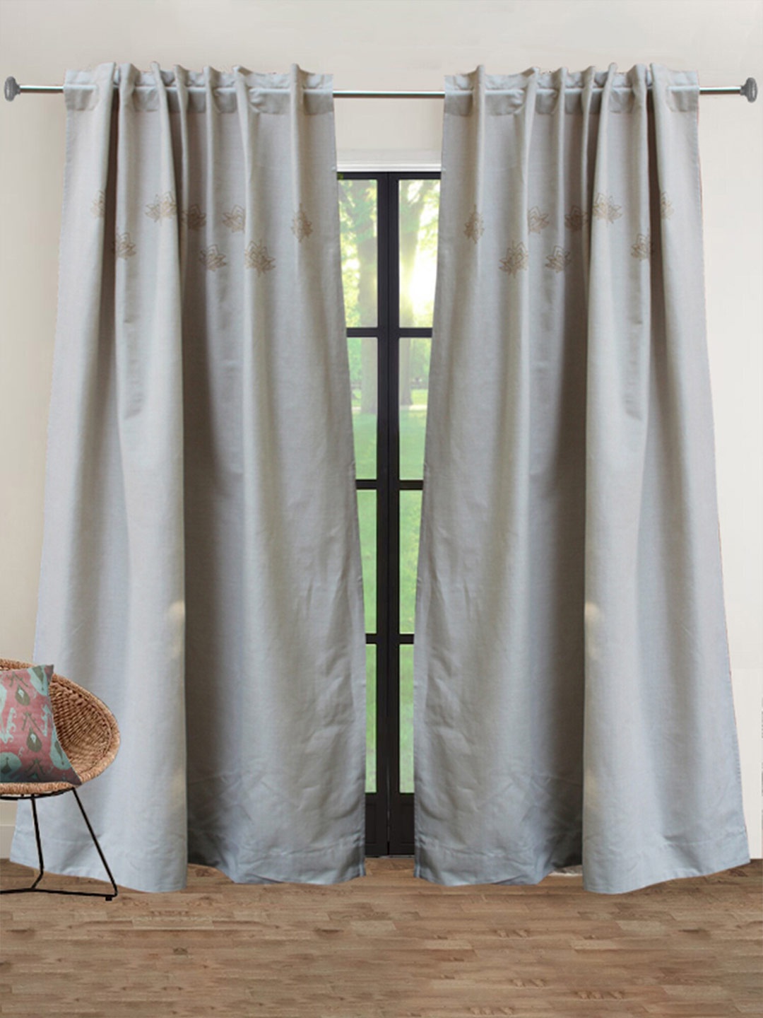 

ZEBA Beige & Gold-Toned Ethnic Motifs Door Curtain