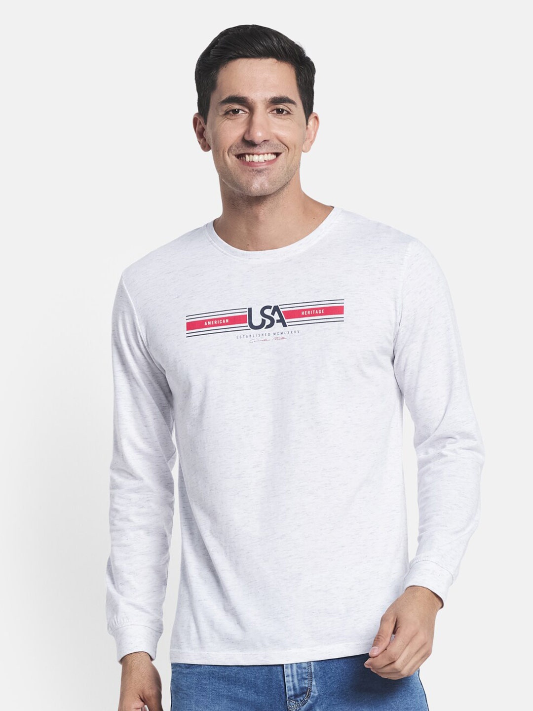 

METTLE Men White Applique front chest T-shirt