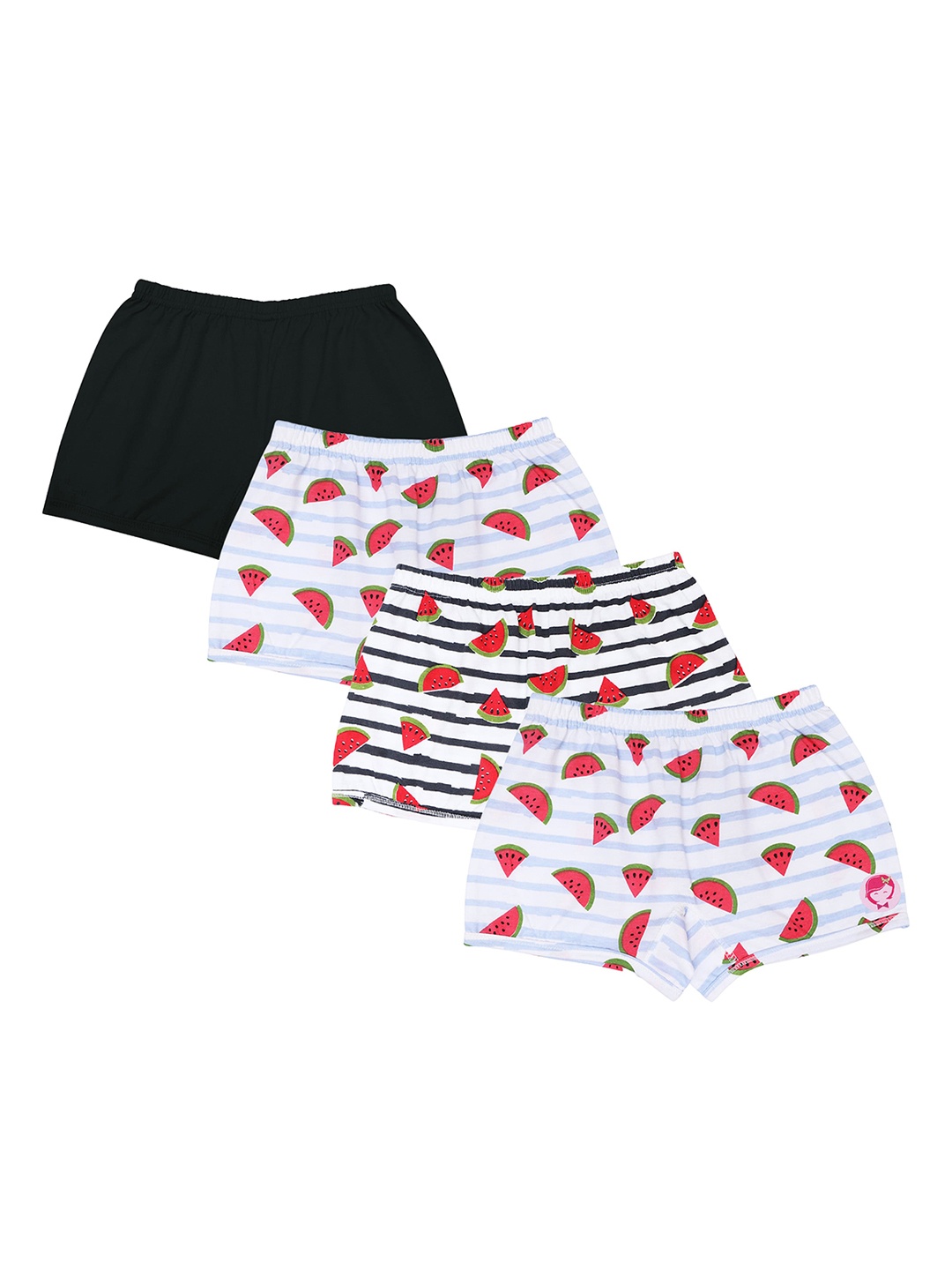 

DChica Girls Pack of 4 White Printed Cotton Briefs