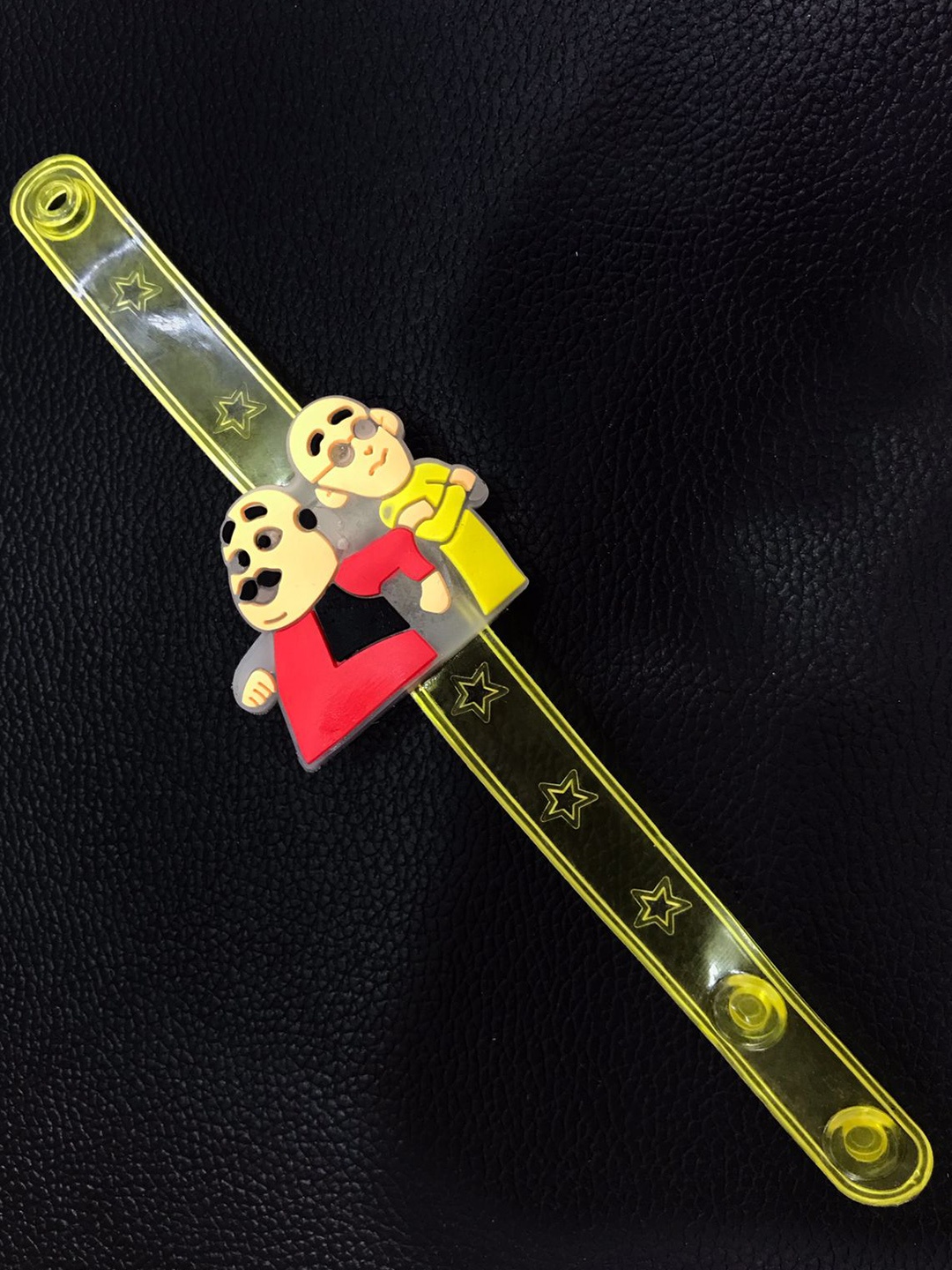 

MORKANTH JEWELLERY Kids-Boys Yellow Motu Patlu Embedded Rakhi