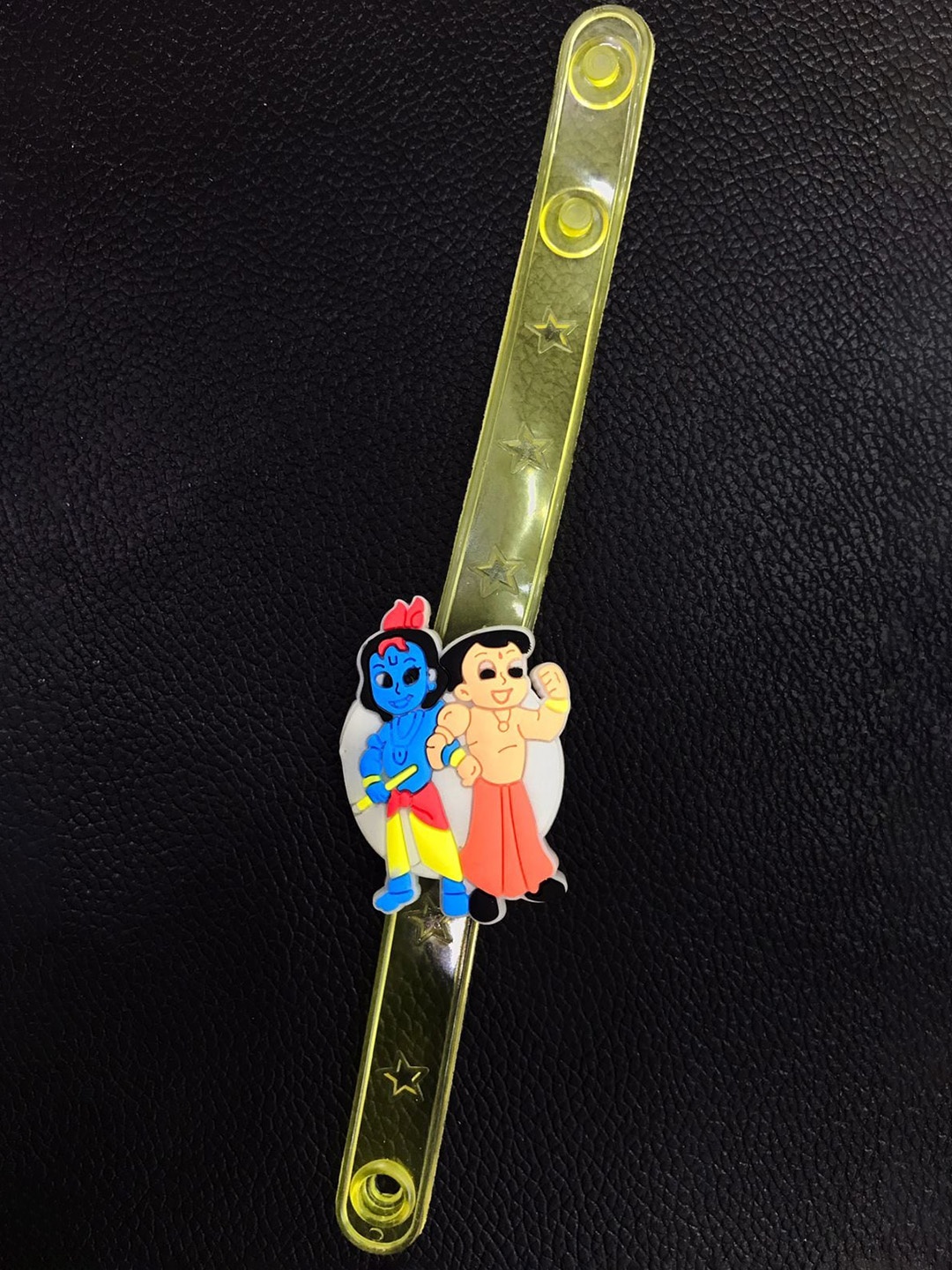 

MORKANTH JEWELLERY Boys Yellow & Blue Animated Krishna & Bheem Cartton Belt Light Rakhi