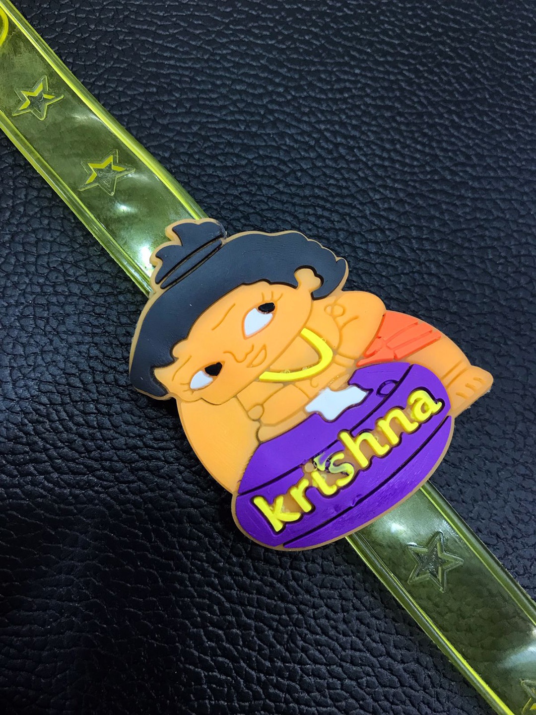 

MORKANTH JEWELLERY Boys Yellow & Blue Animated Krishna Rakhi