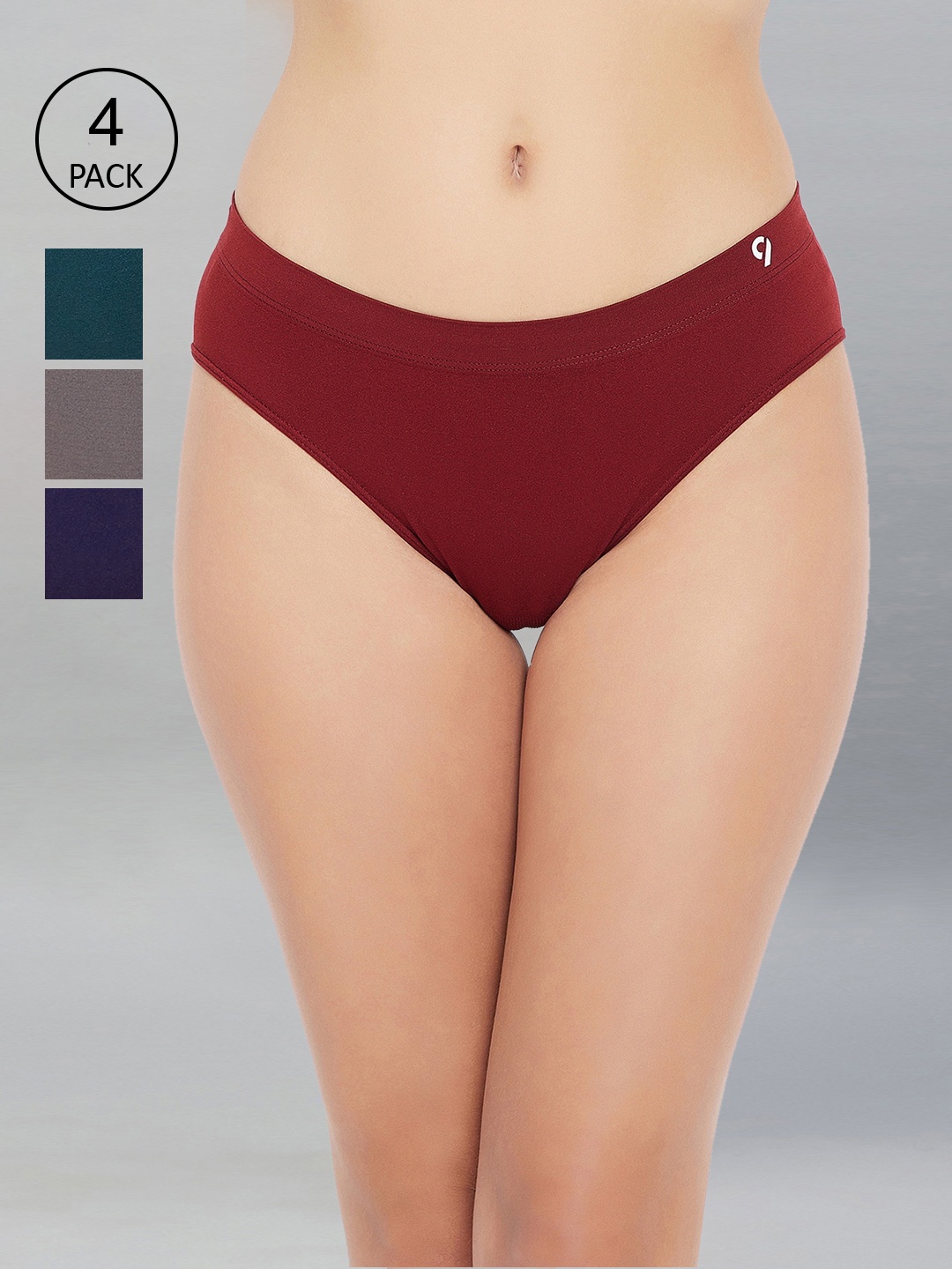 

C9 AIRWEAR Women Pack Of 4 Solid Bikini Seamless Briefs, Red