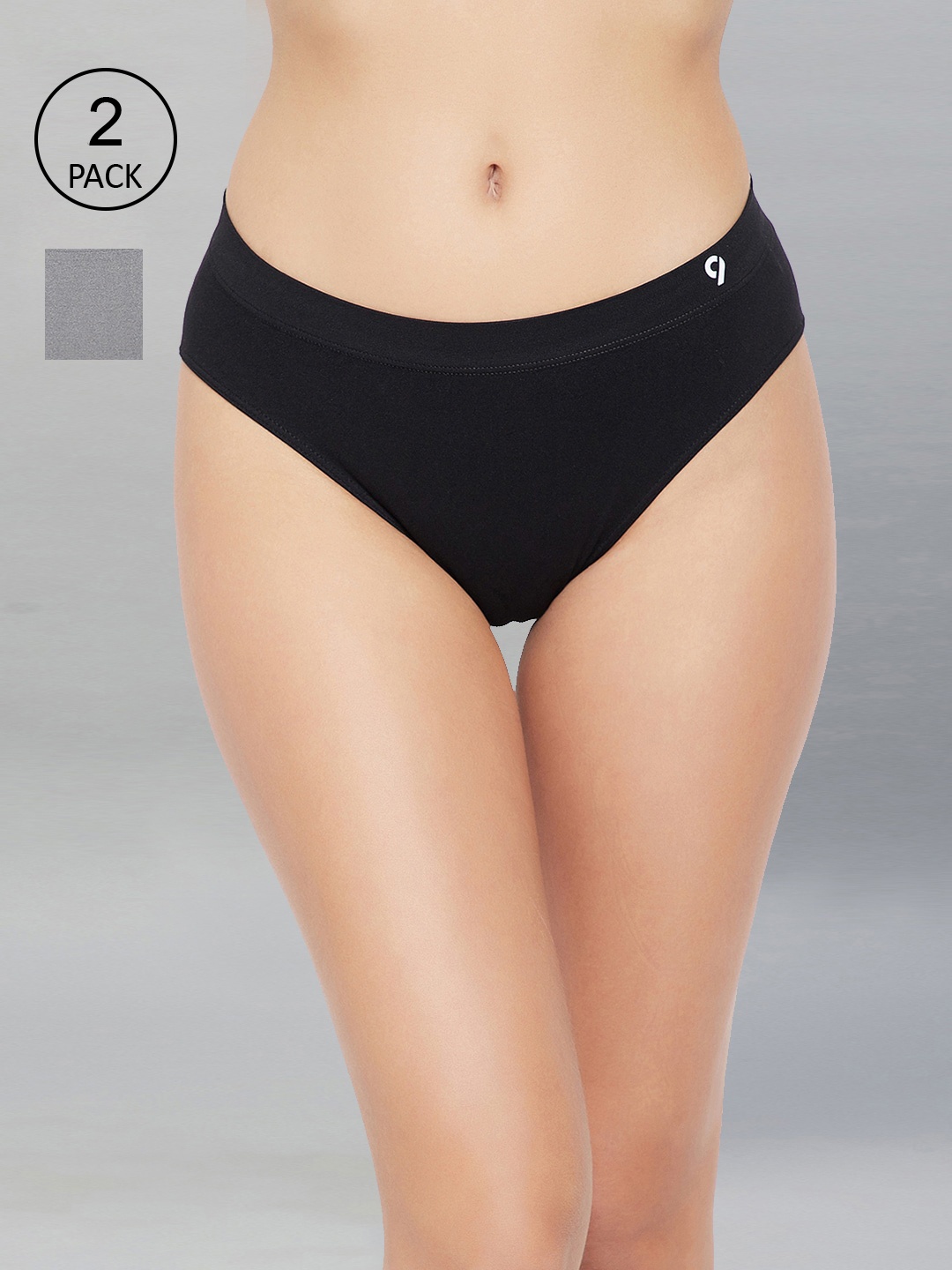

C9 AIRWEAR Women Pack Of 2 Assorted Solid Bikini Briefs, Black