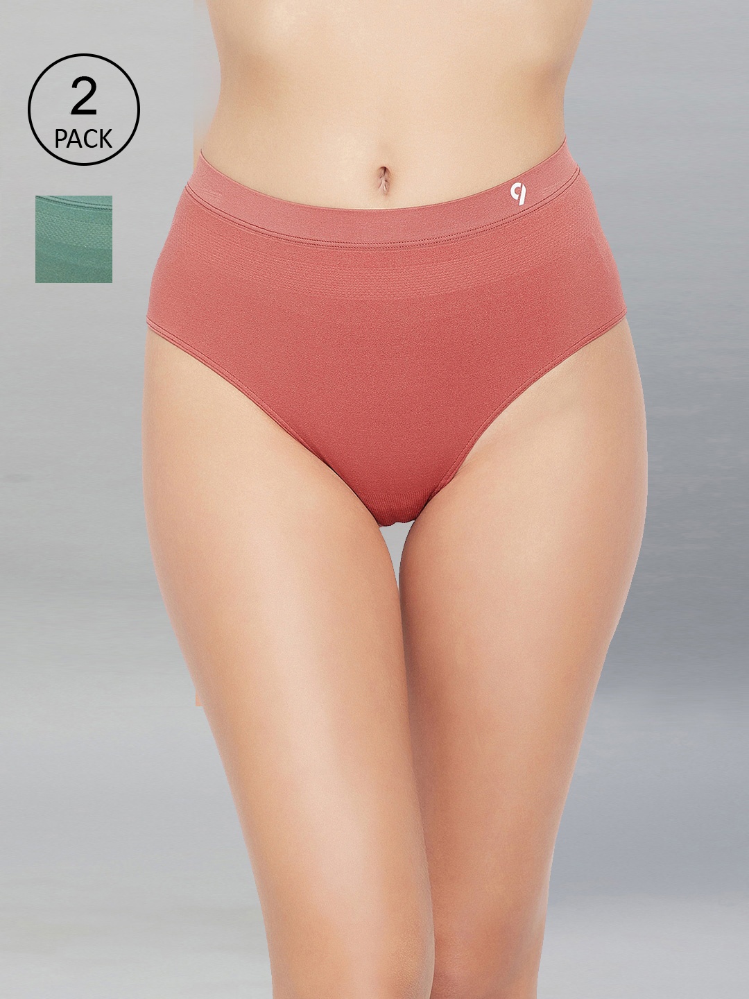 

C9 AIRWEAR Women Pack Of 2 Assorted Seamless Anti Bacterial Hipster Briefs, Multi