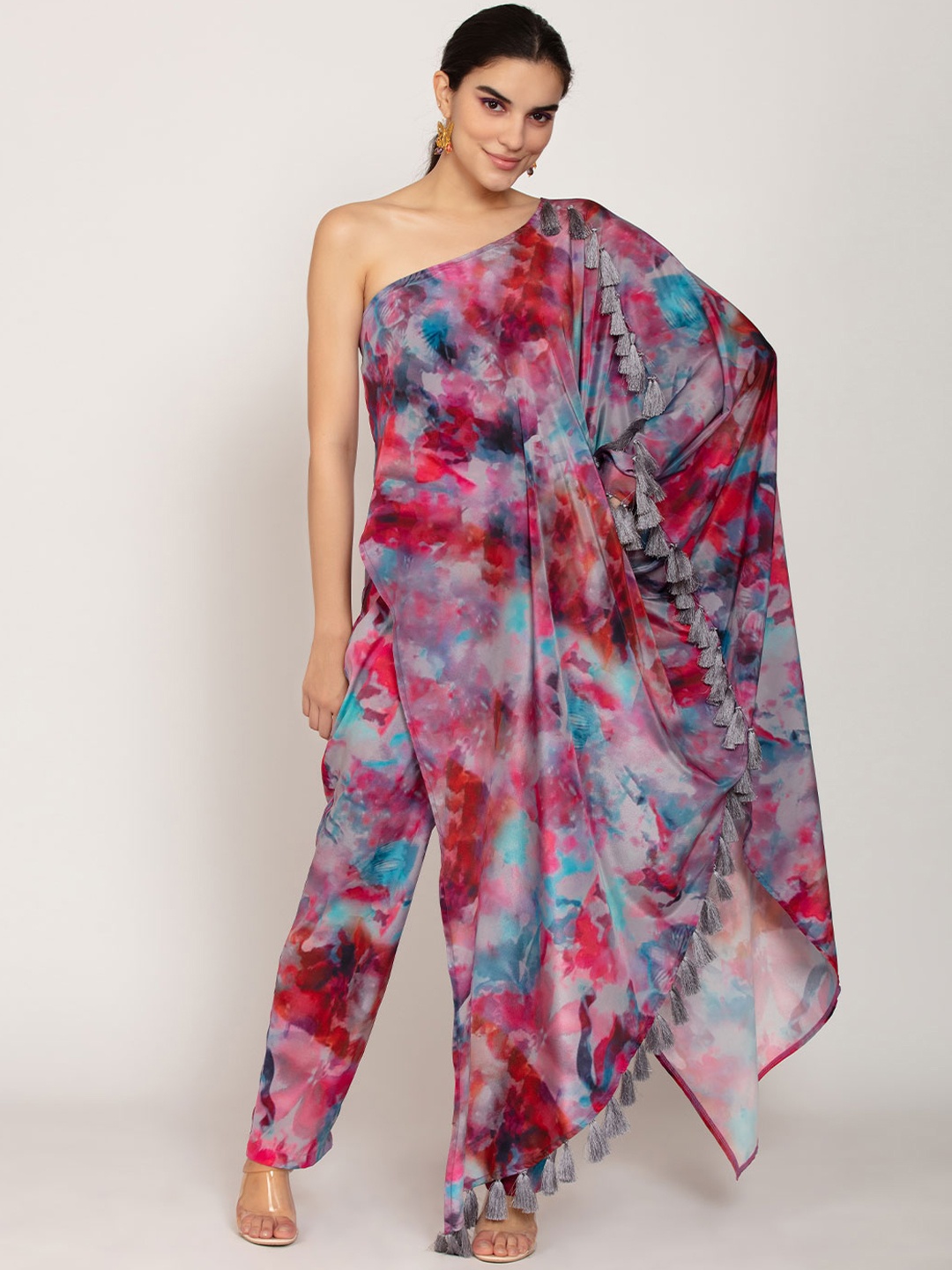 

iki chic Women Blue & Red Tie-Dye Printed Co-Ords