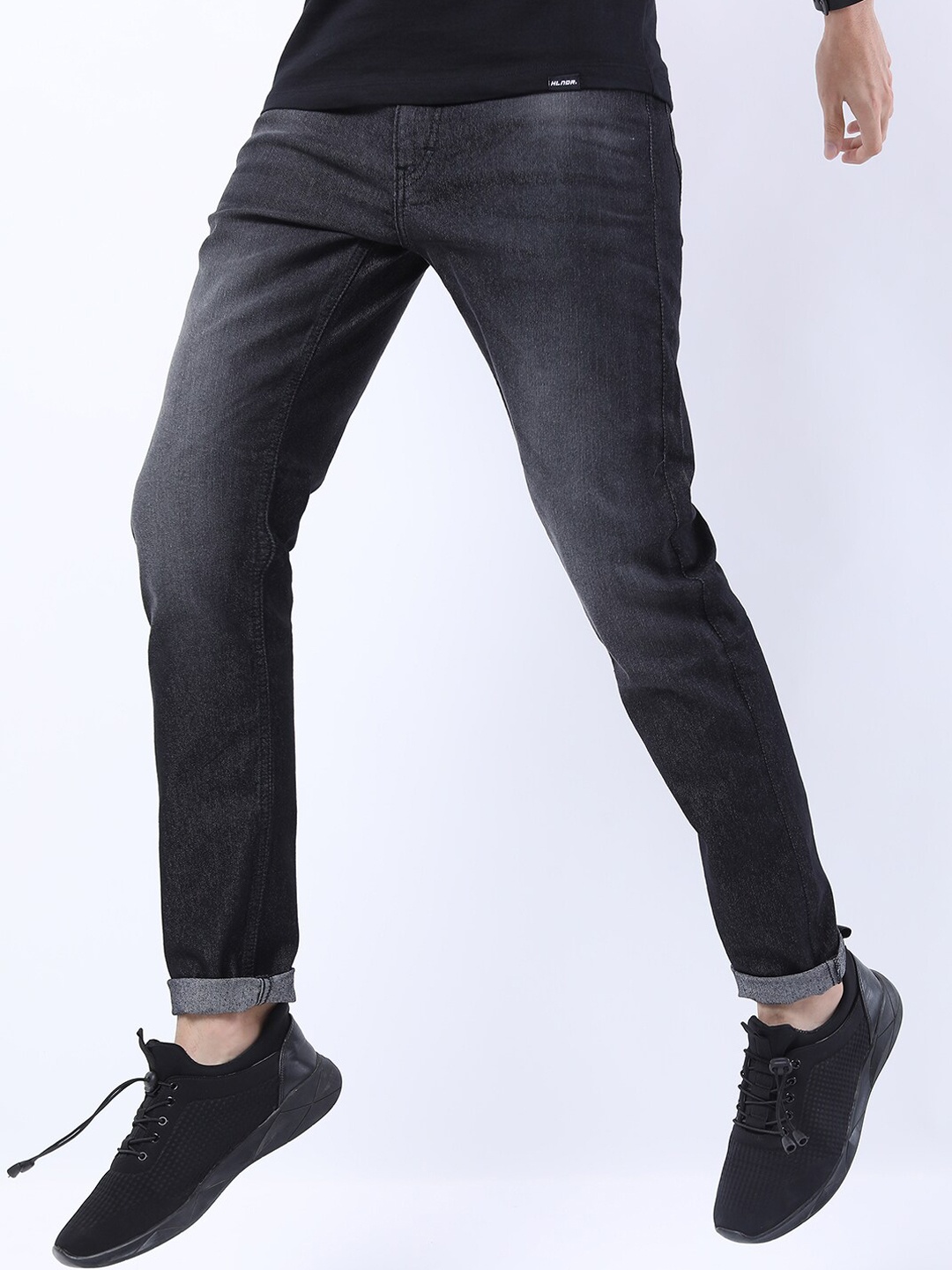 

KETCH Men Charcoal Tapered Fit Light Fade Stretchable Jeans