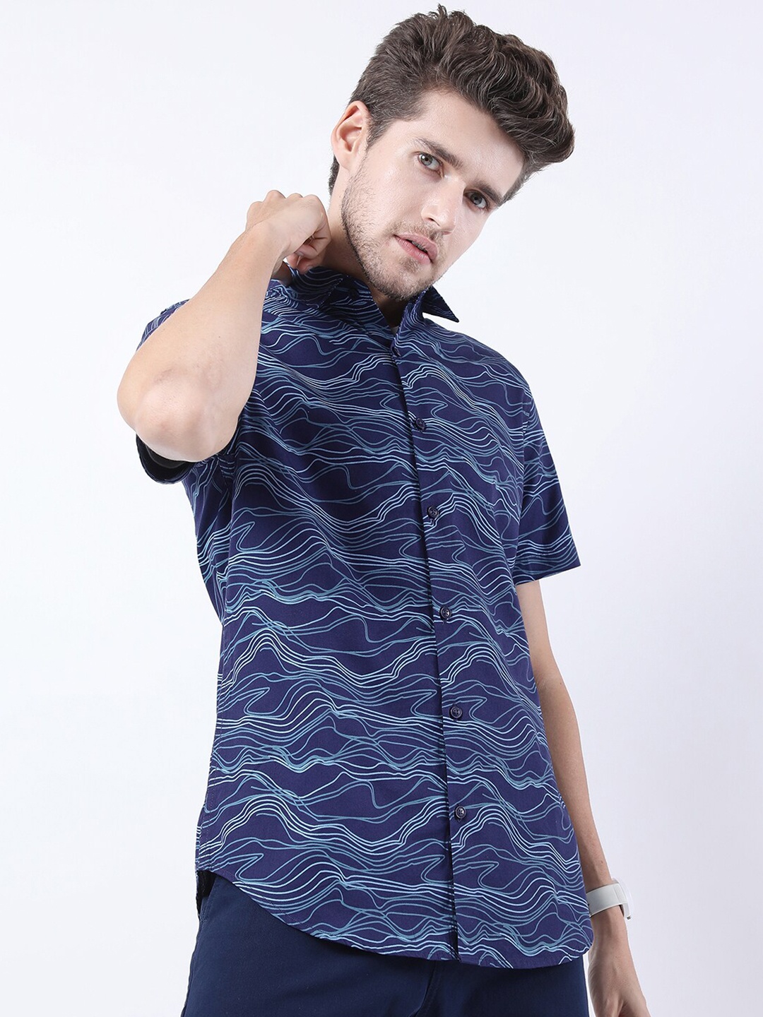 

KETCH Men Blue Slim Fit Printed Casual Shirt