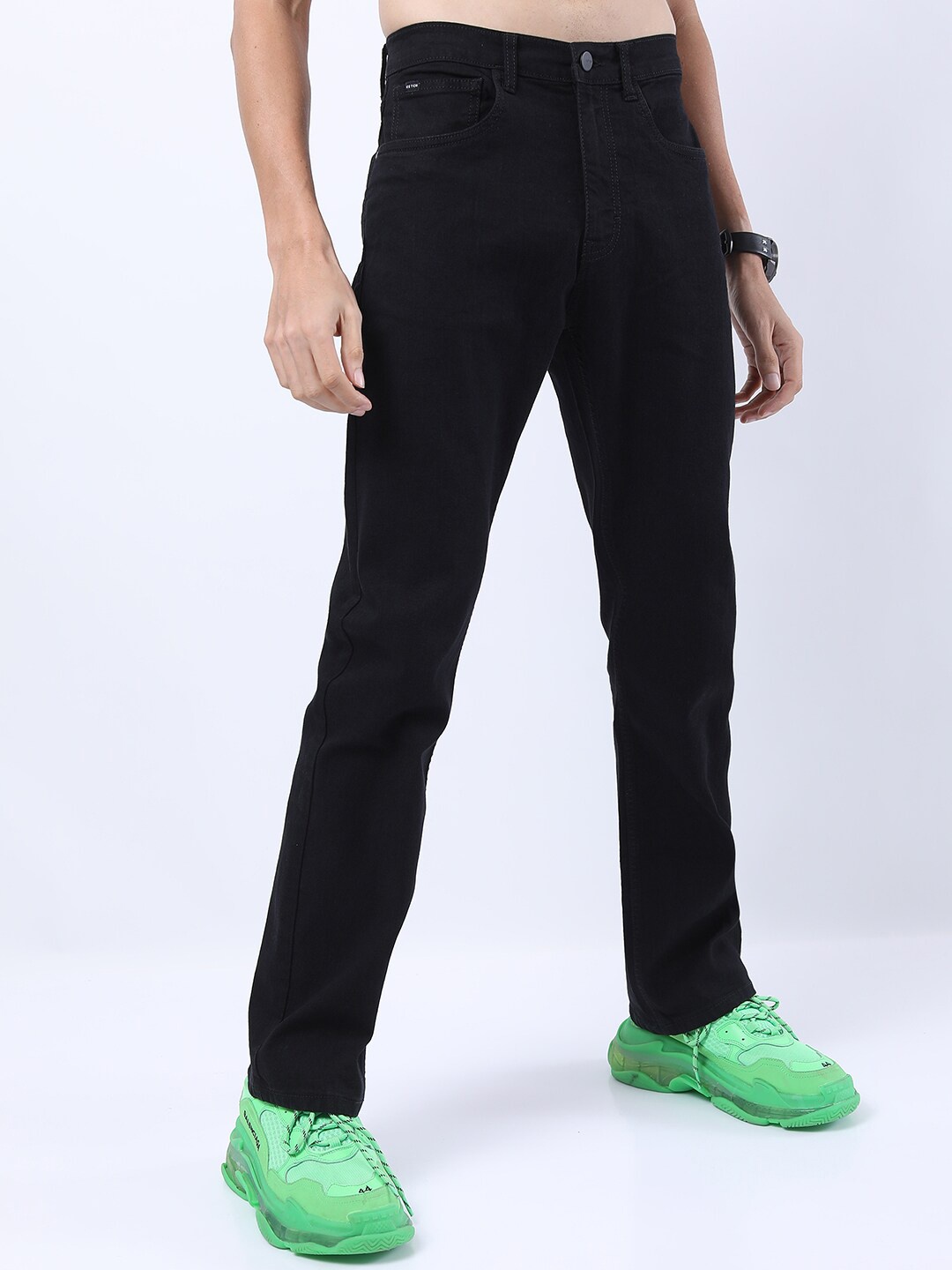 

KETCH Men Black Bootcut Stretchable Jeans