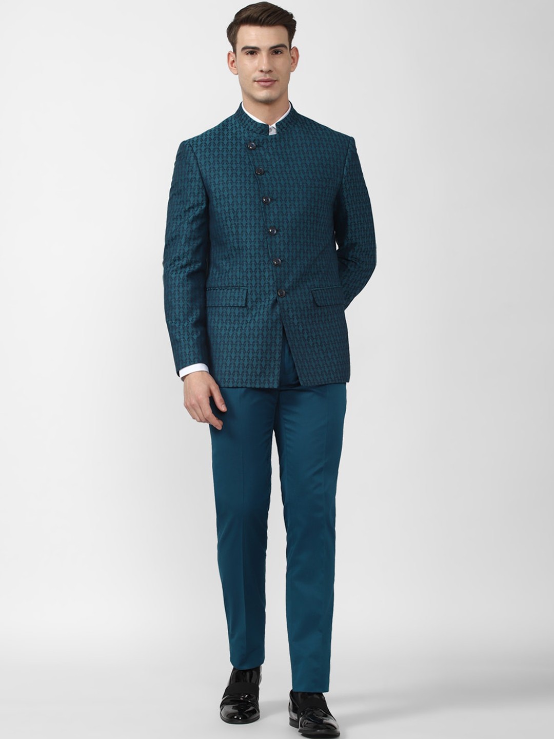 

Peter England Elite Men Blue Three Piece Suit