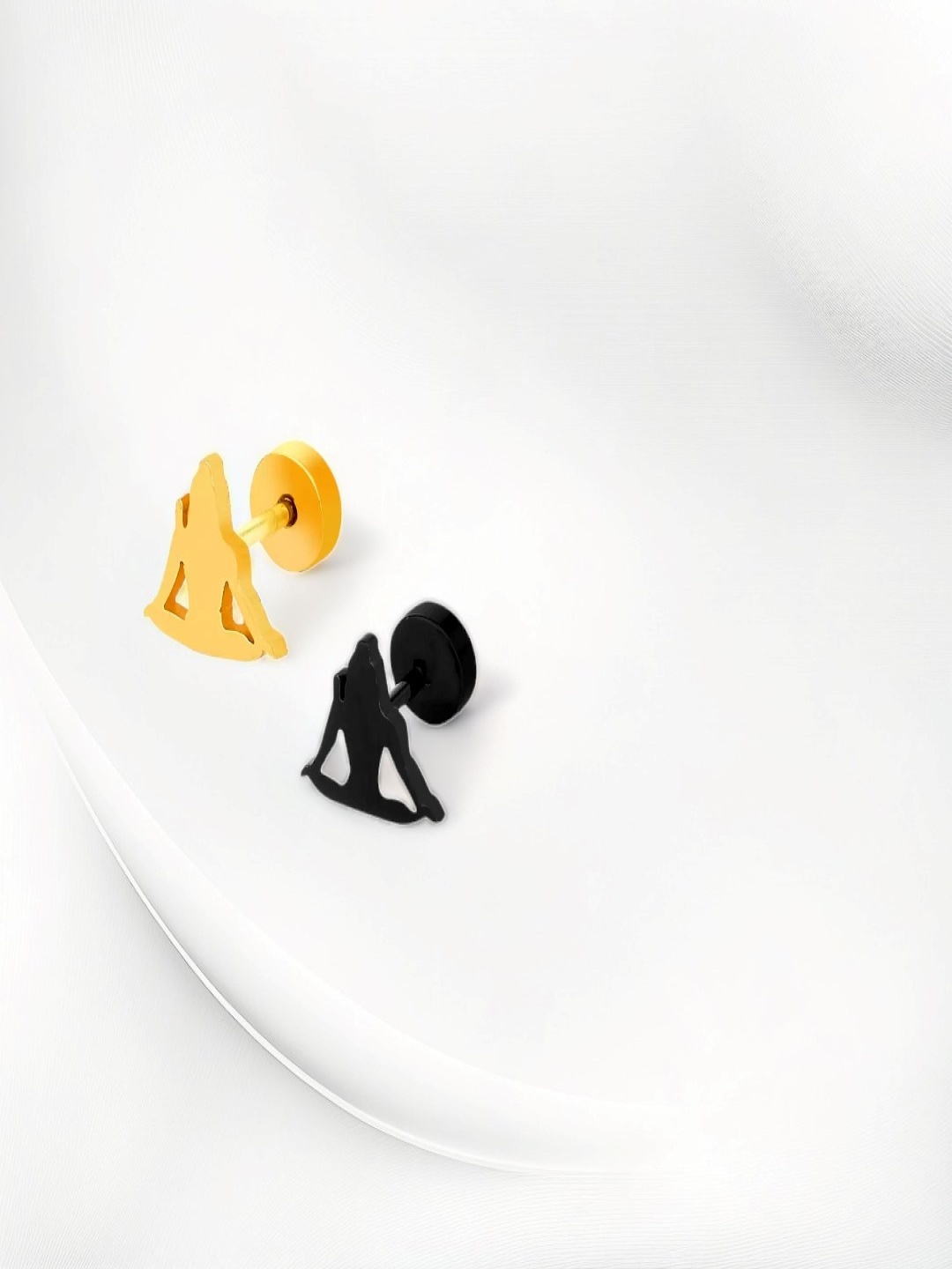 

Goldnera Black & Gold Shiva Studs Earrings, Multi
