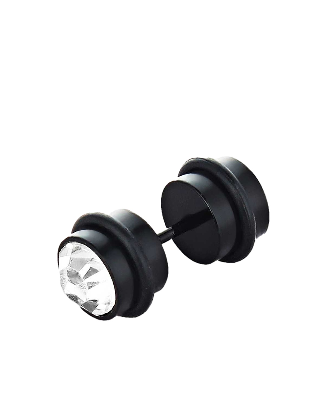 

Goldnera Black Circular Studs Earrings