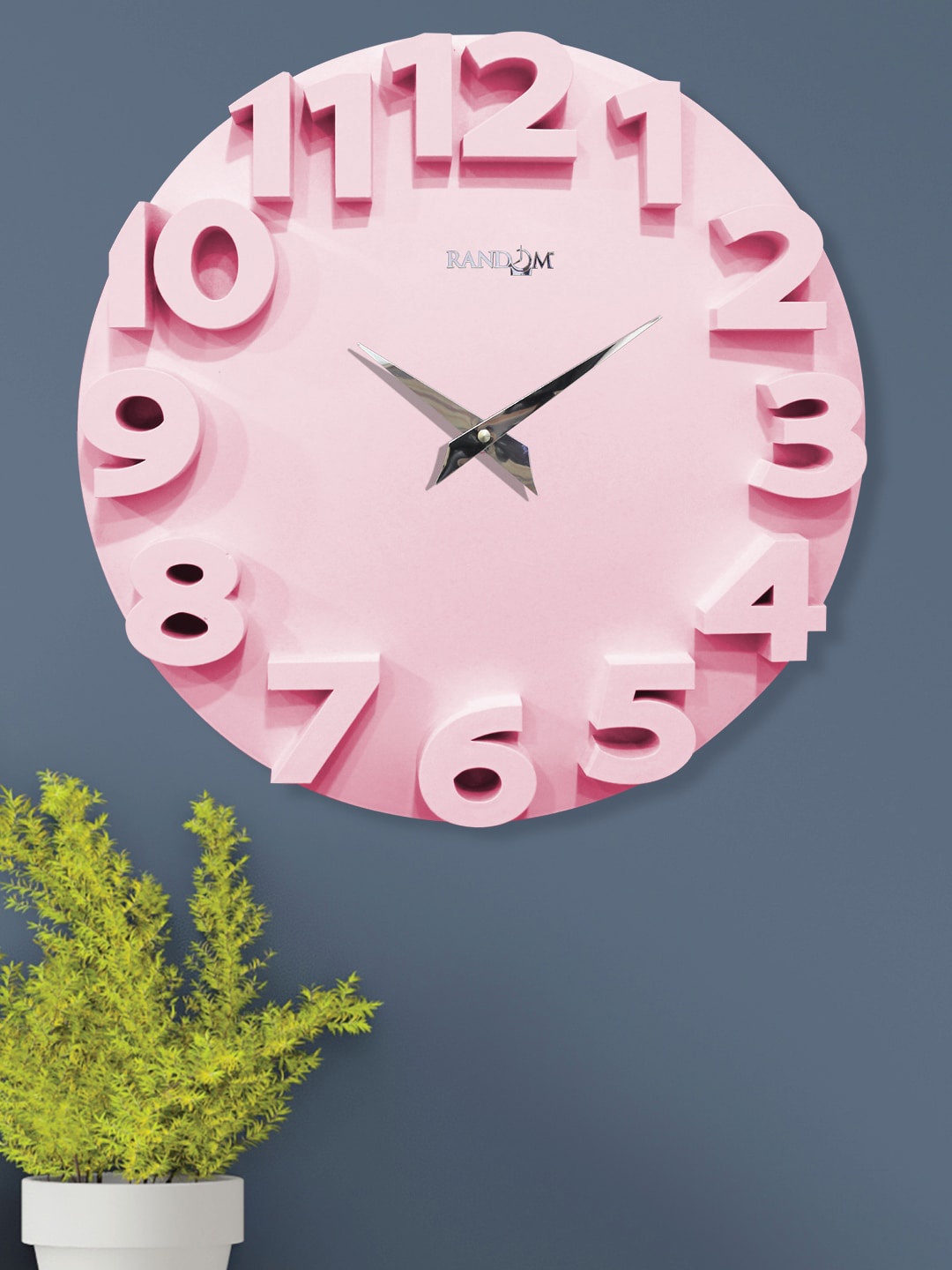 

RANDOM Unisex14- inch Light Pink Classic Plastic Wall Clock Without Glass