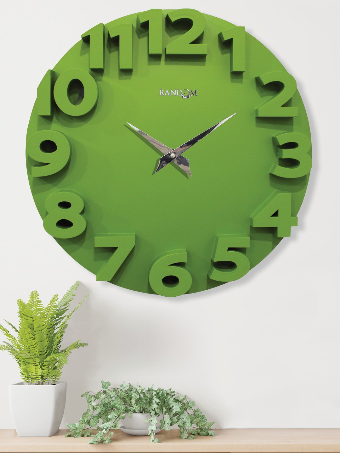 

RANDOM Unisex Green Bold Numbers Plastic Wall Clock Without Glass Contemporary Wall Clock