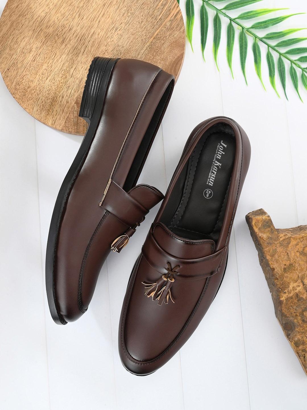 

John Karsun Men Brown Slip-On Sneakers
