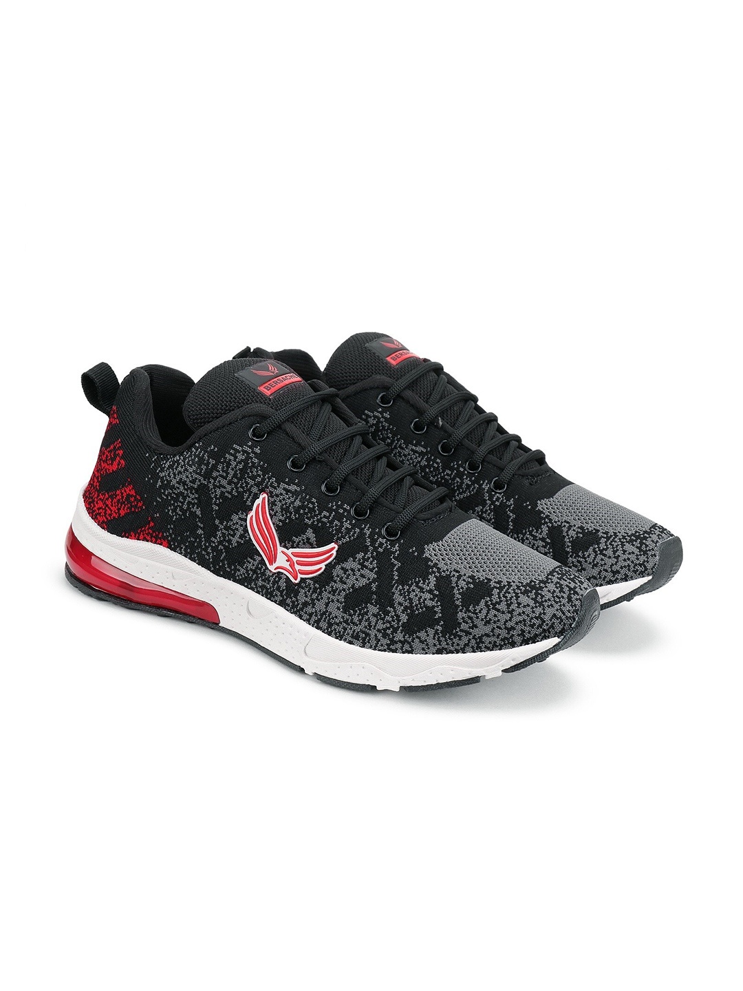 

BERSACHE Men Black Running Shoes