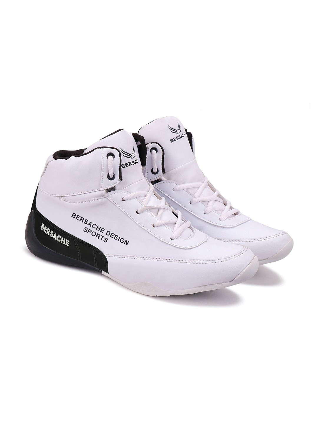 

BERSACHE Men White Mesh Running Shoes
