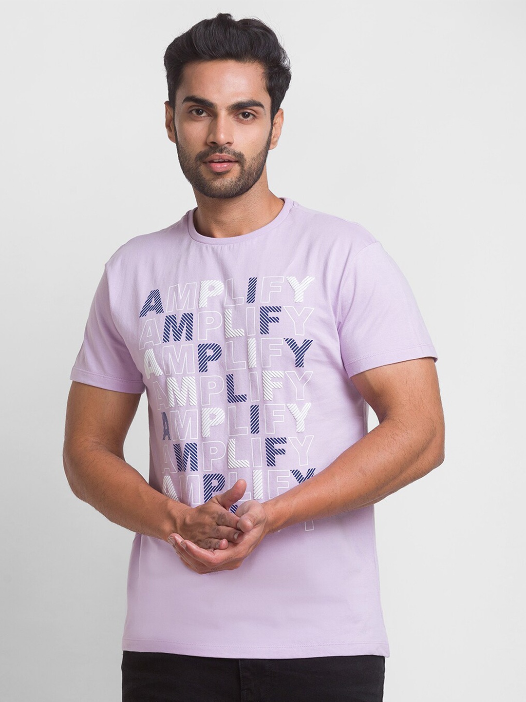 

Globus Men Lavender Printed T-shirt