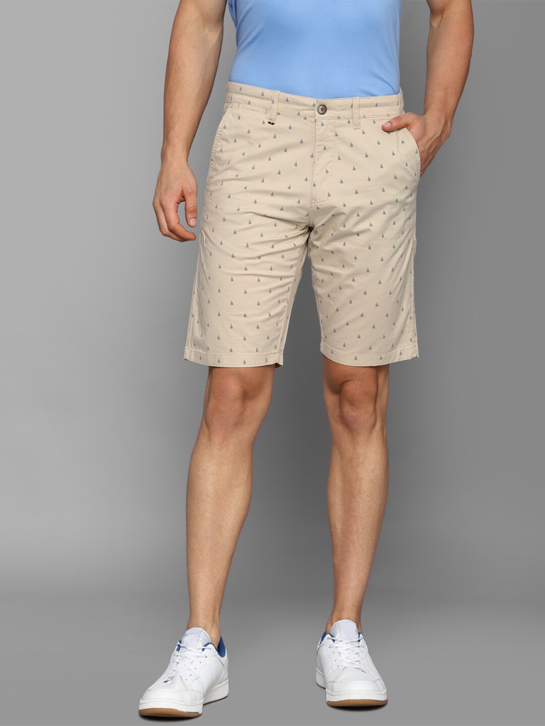 

Louis Philippe Sport Men Beige Printed Slim Fit Shorts