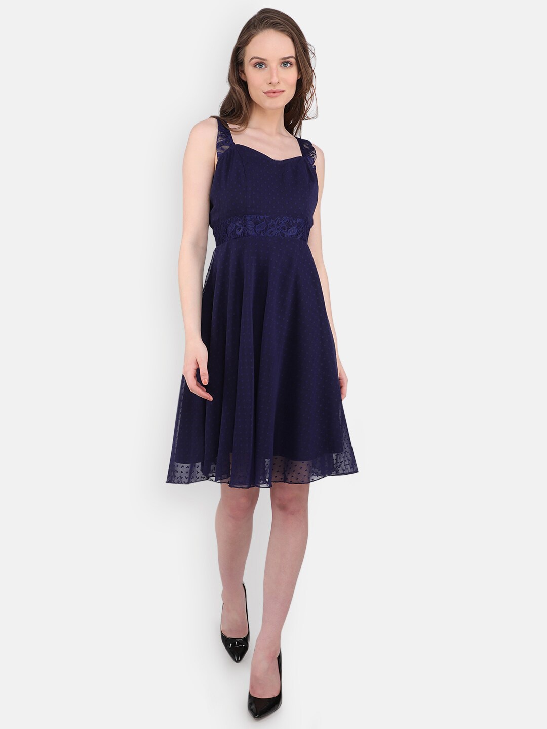 

MARC LOUIS Blue Georgette Dress