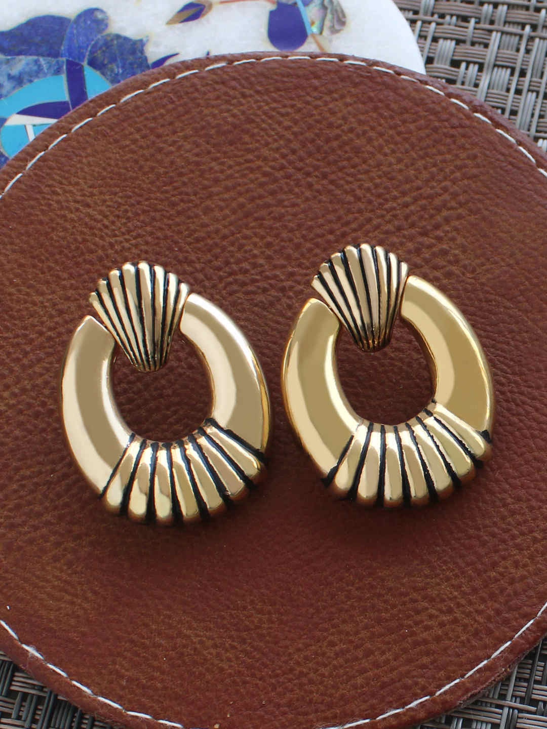 

Runway Ritual Gold-Toned Contemporary Studs Earrings