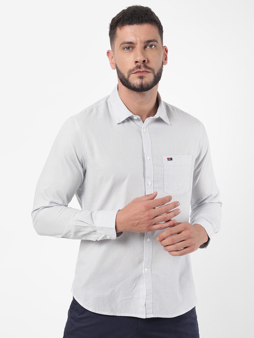 

AD By Arvind Men White Slim Fit Cotton Casual Shirt