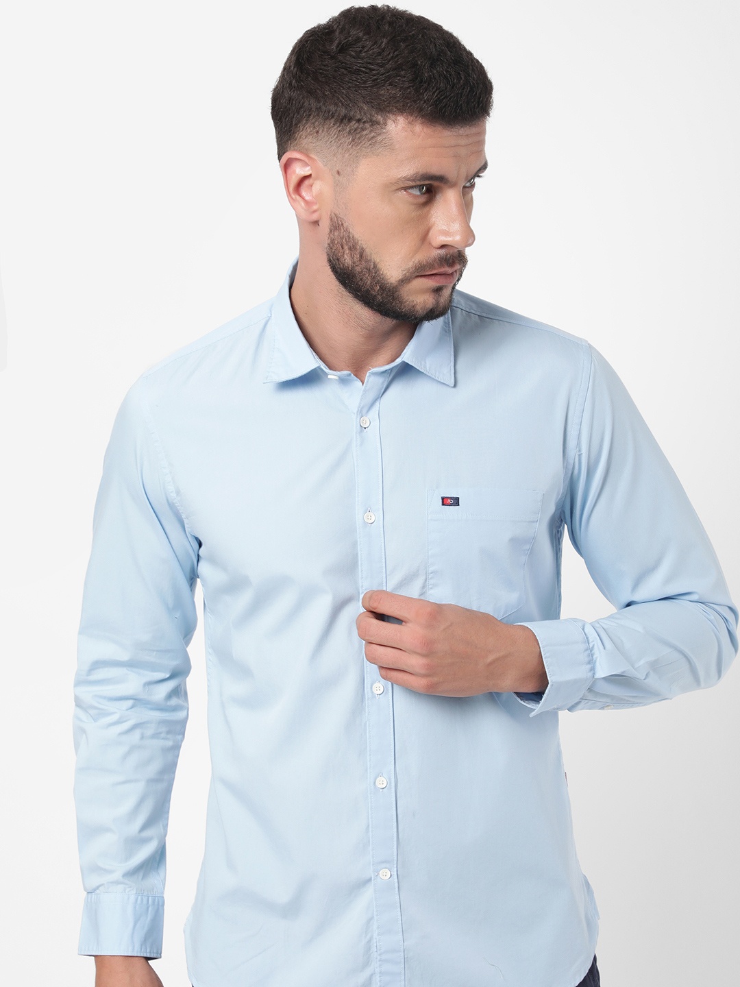 

AD By Arvind Men Blue Slim Fit Casual Shirt