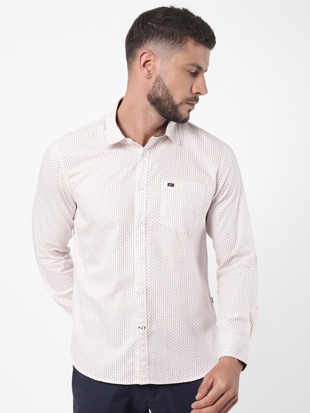 

AD By Arvind Men White Slim Fit Casual Shirt
