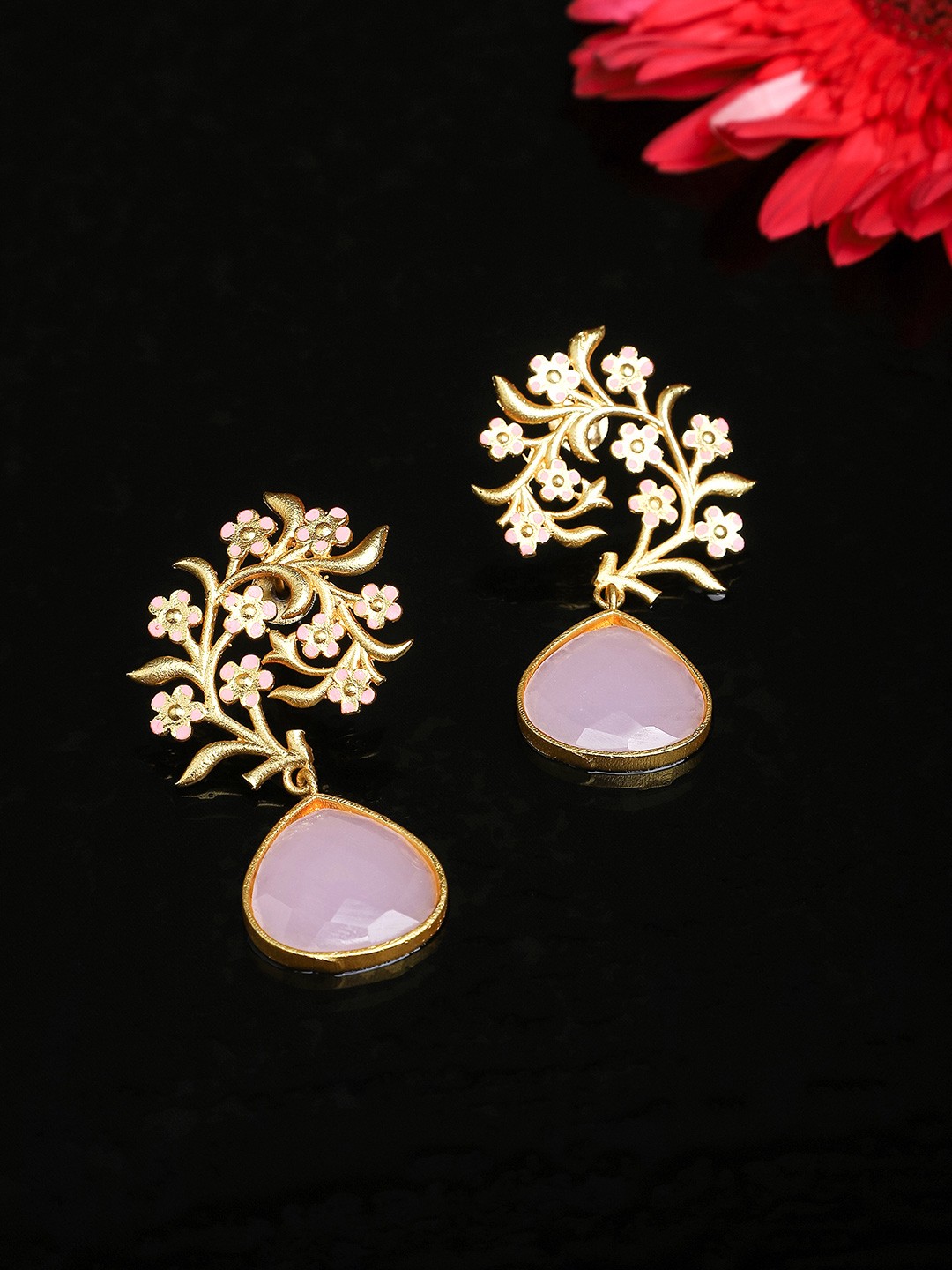 

Yellow Chimes Pink Contemporary Drop Earrings