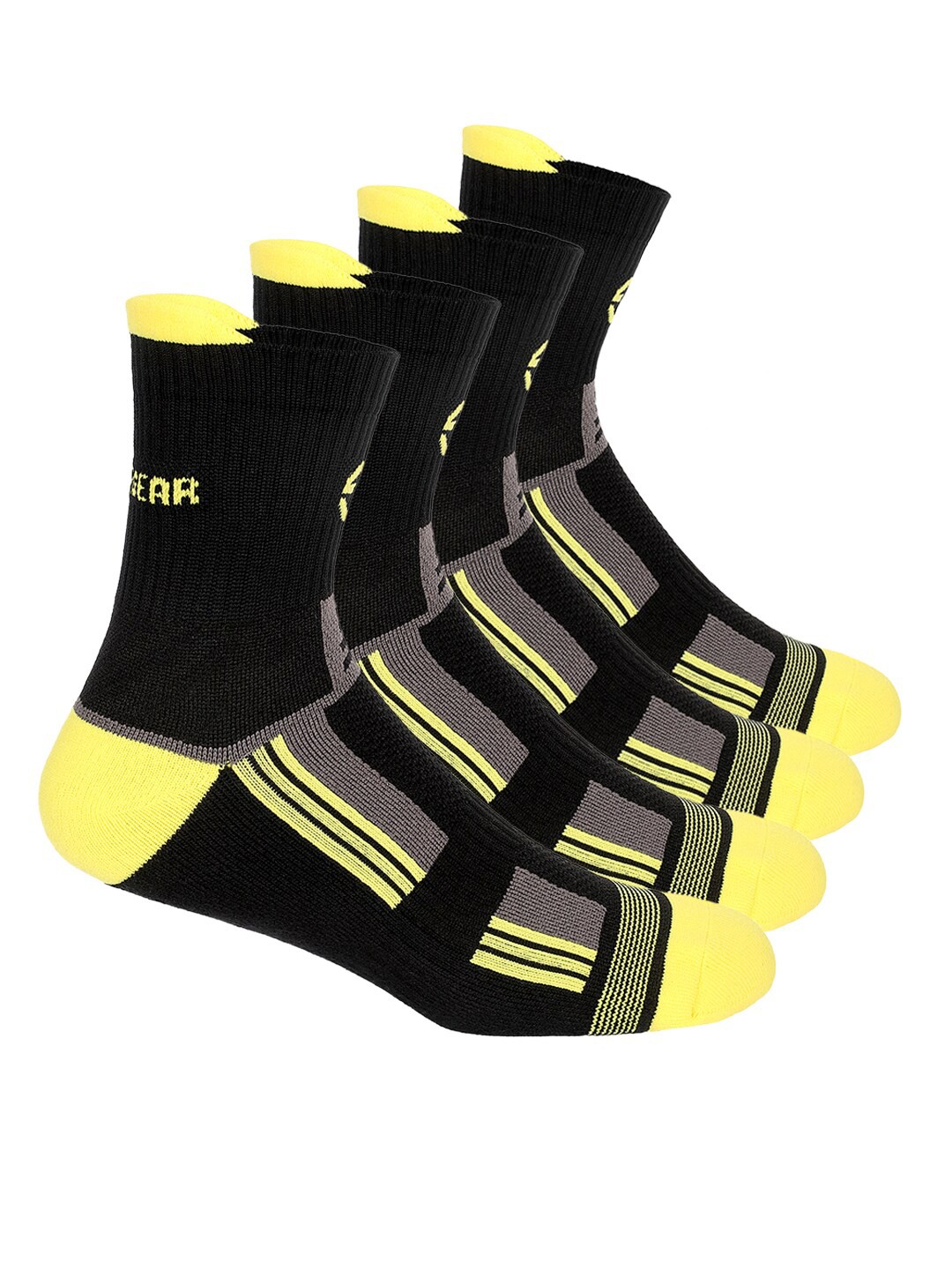 

SuperGear Men Marathon Running Pack of 2 Ankle Length Cotton Sports Socks, Black