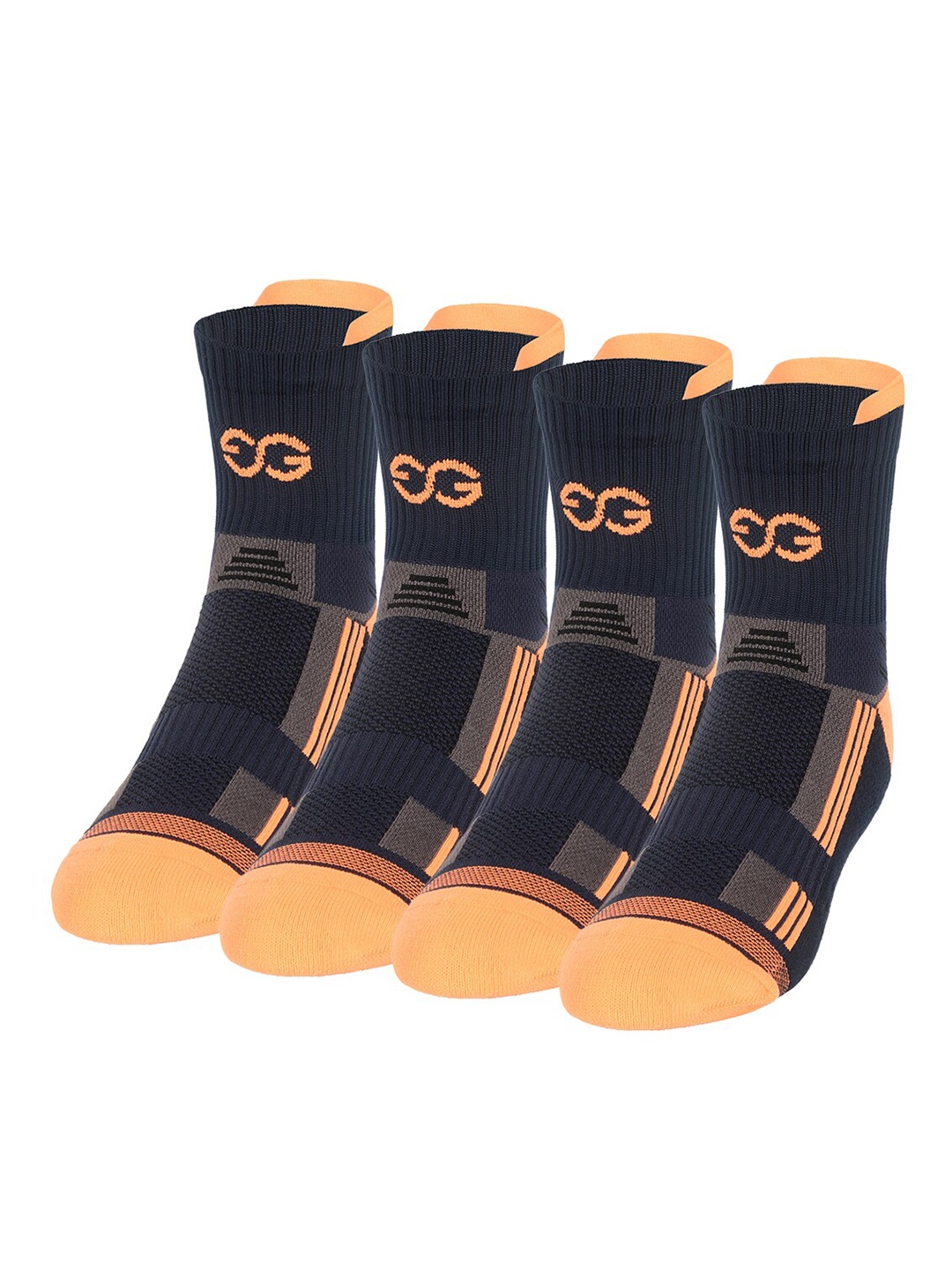 

SuperGear Men Marathon Running Pack of 4 Ankle Length Cotton Sports Socks, Multi