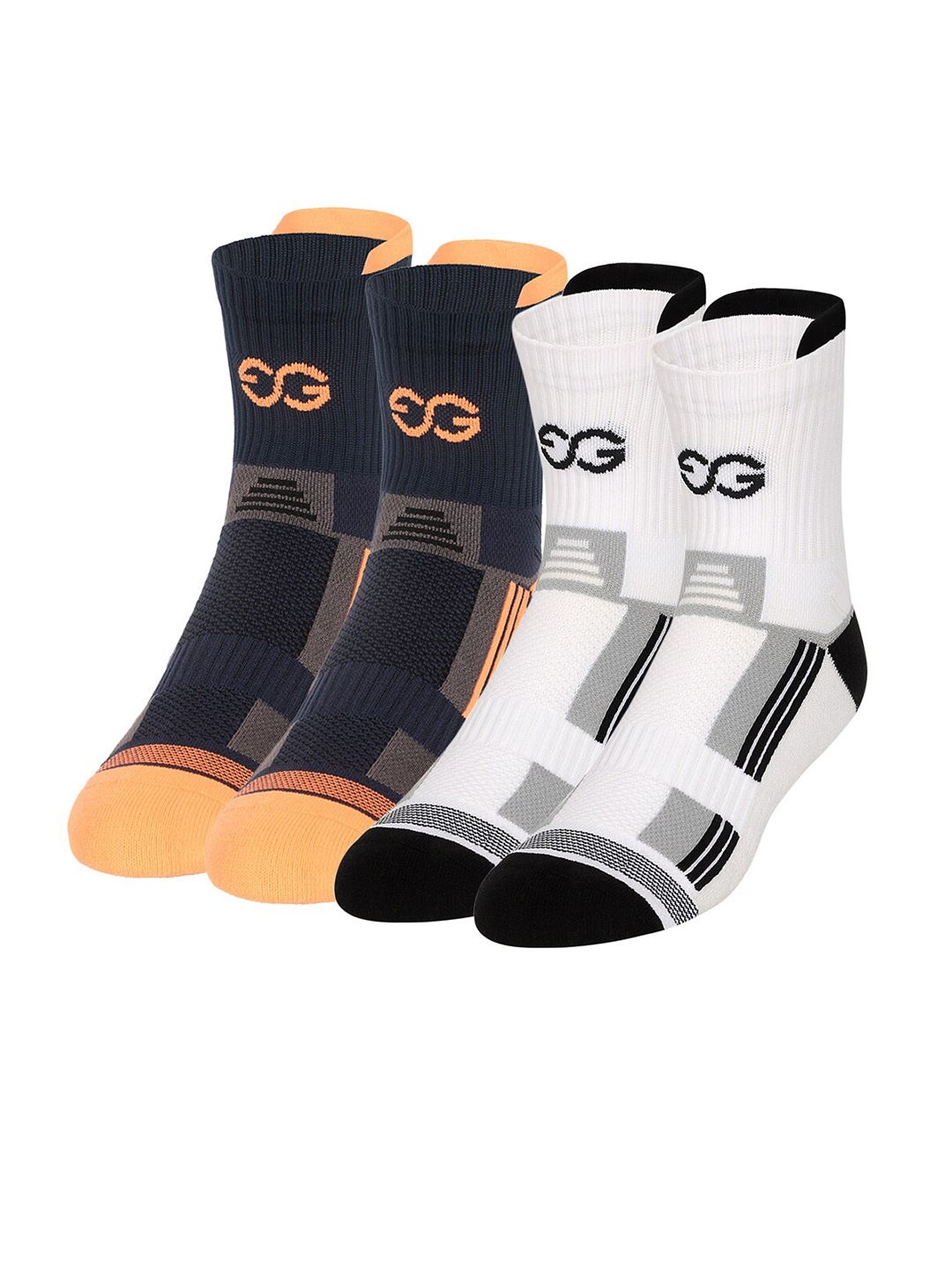 

SuperGear Men Marathon Running Pack of 2 Ankle Length Cotton Sports Socks, Assorted