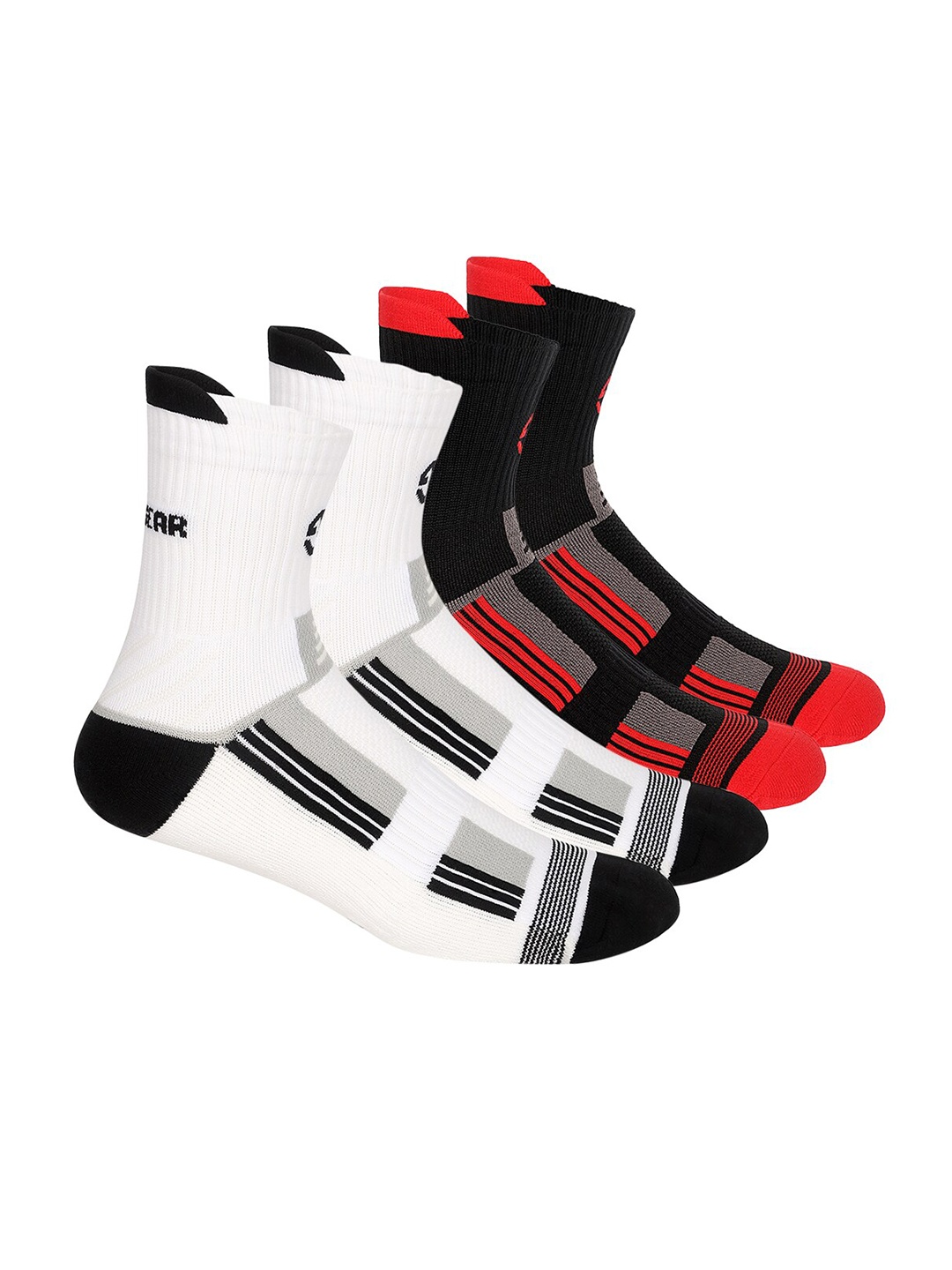 

SuperGear Men Marathon Running Pack of 2 Ankle Length Cotton Sports Socks, Multi