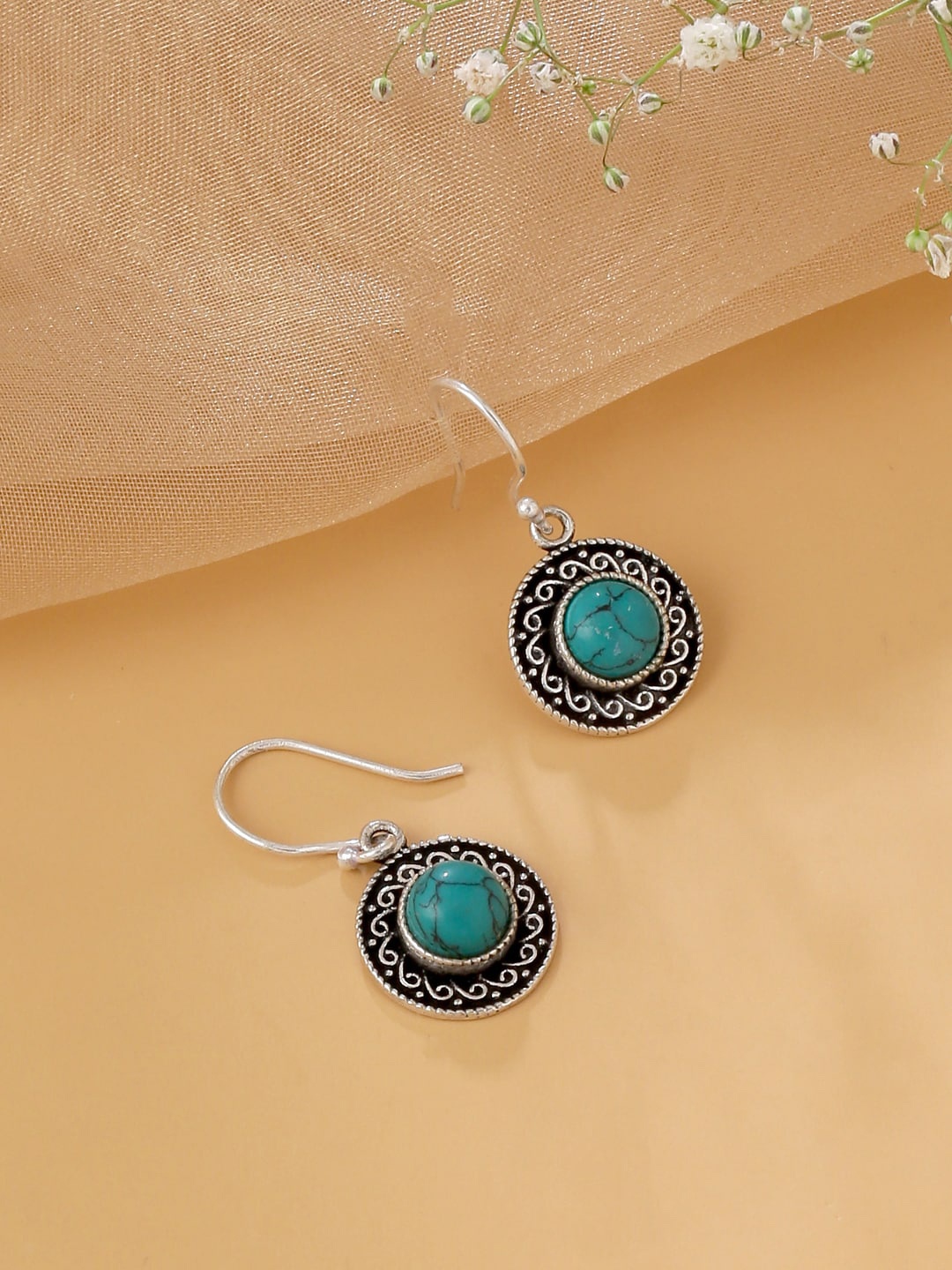 

kashwini Turquoise Blue Contemporary Drop Earrings