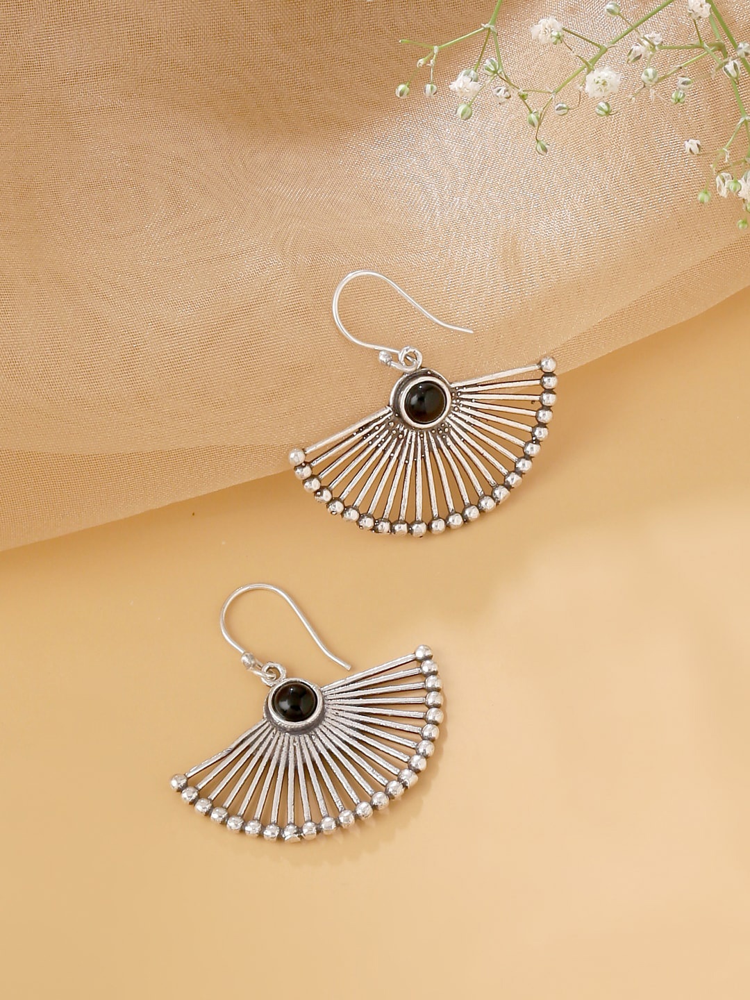 

kashwini Silver-Toned Contemporary Drop Earrings