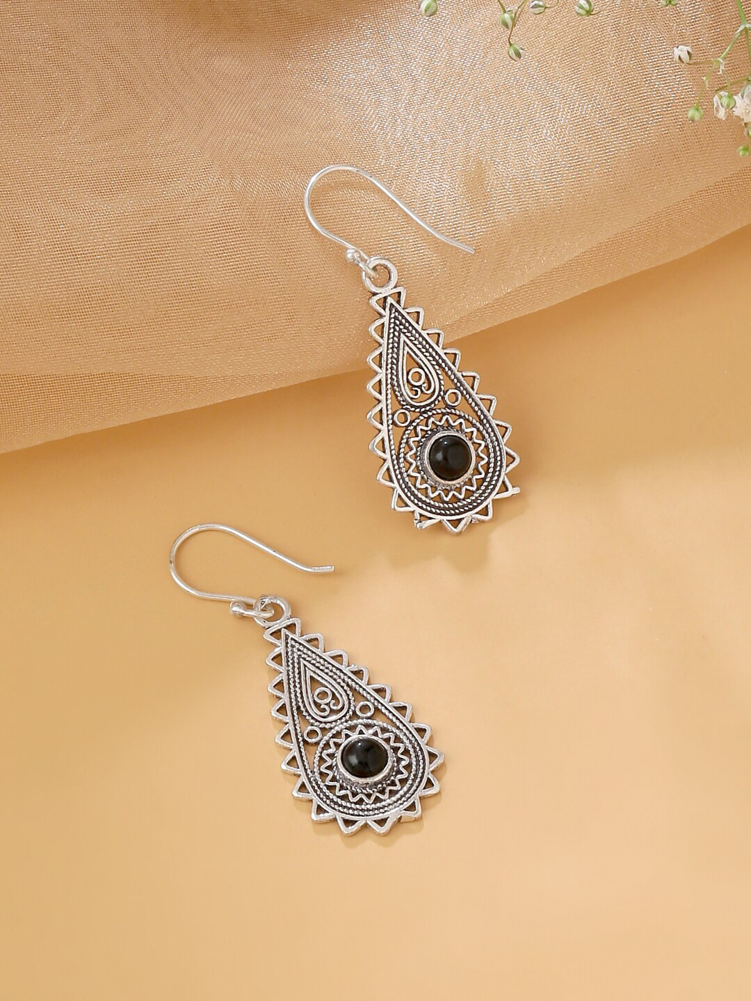 

kashwini Silver-Toned Contemporary Drop Earrings