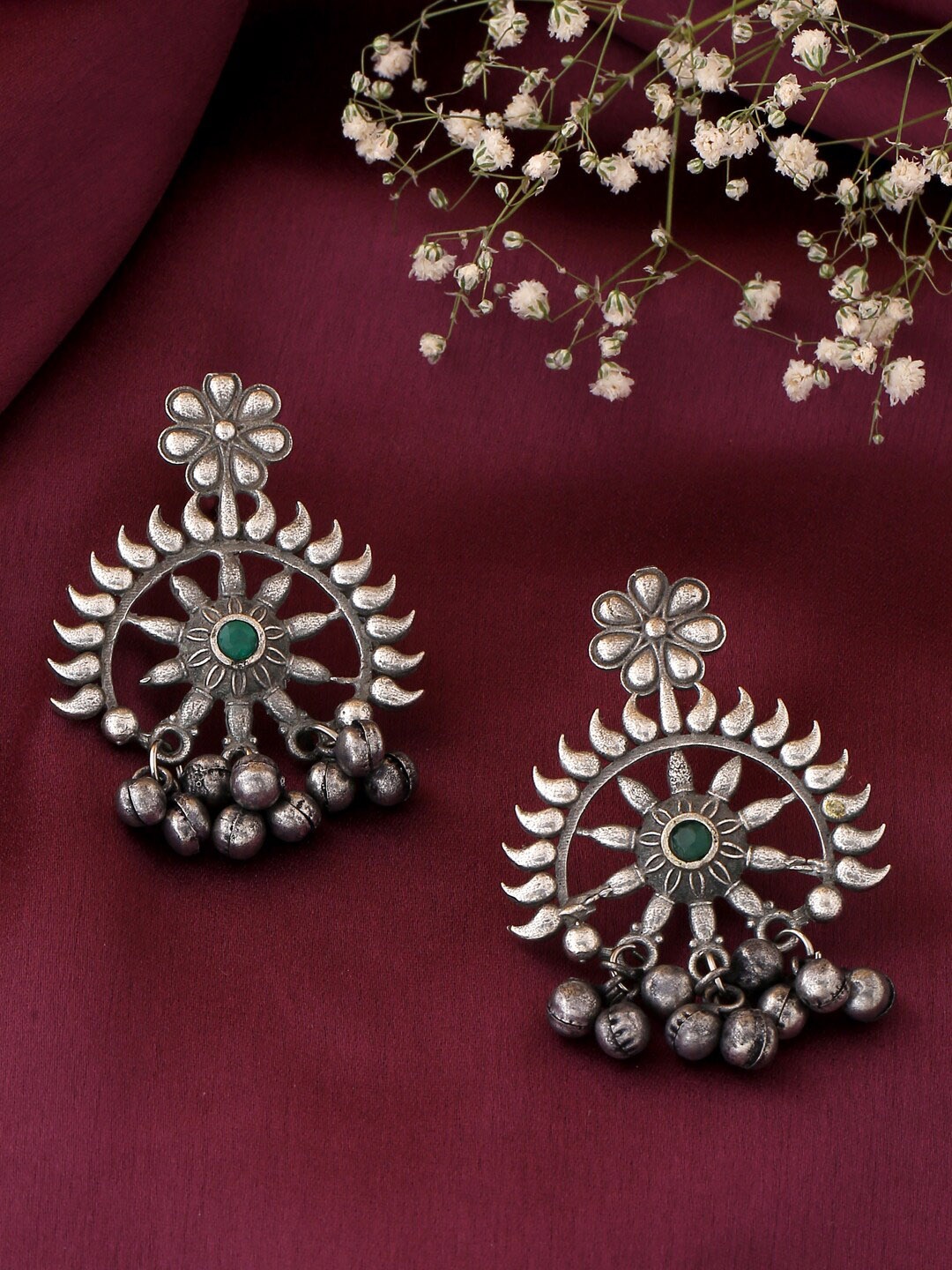 

kashwini Silver-Plated Contemporary Drop Earrings