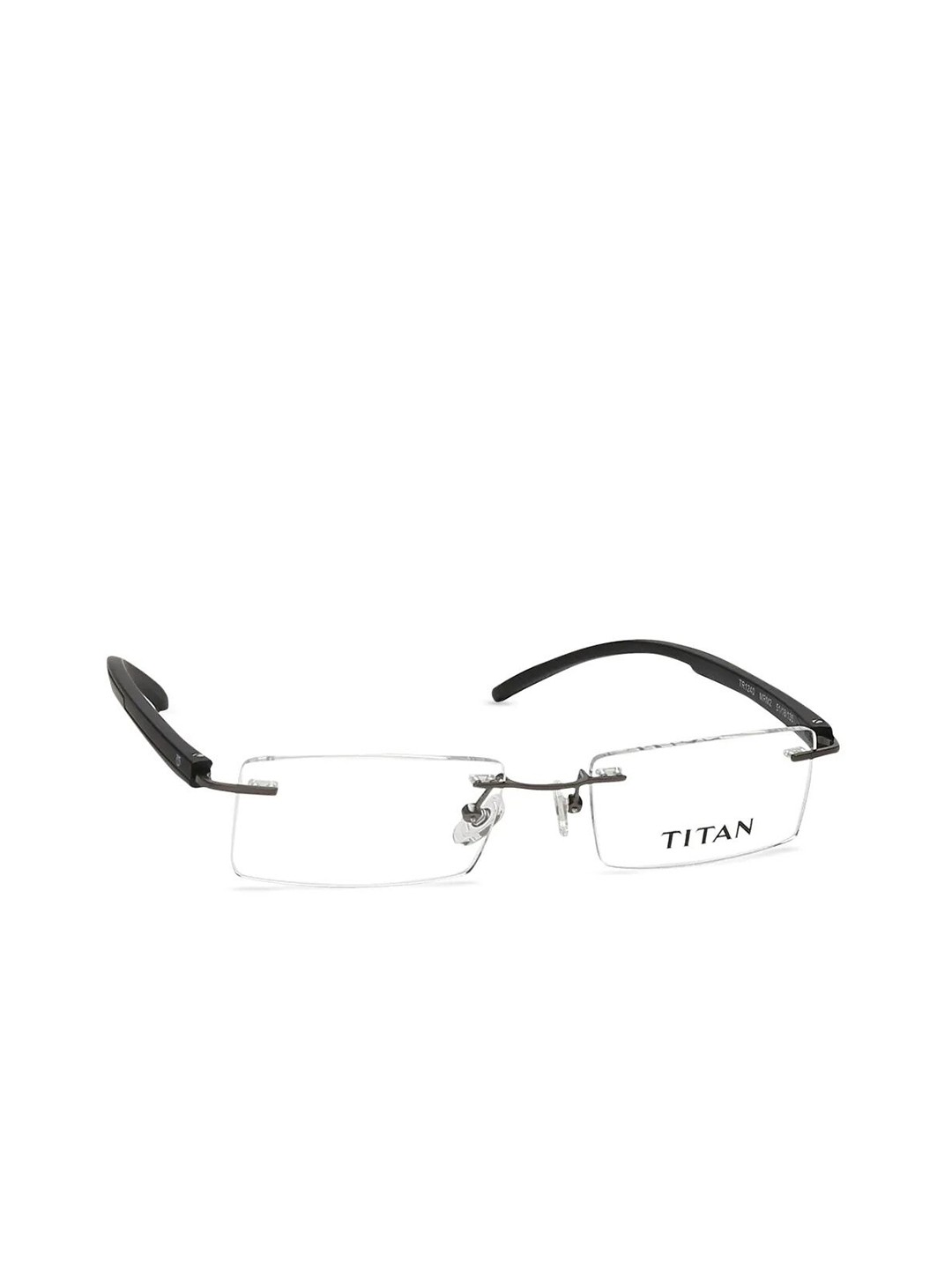 

Titan Unisex Black & Silver-Toned Rimless Rectangle Frames TR1240MRM2