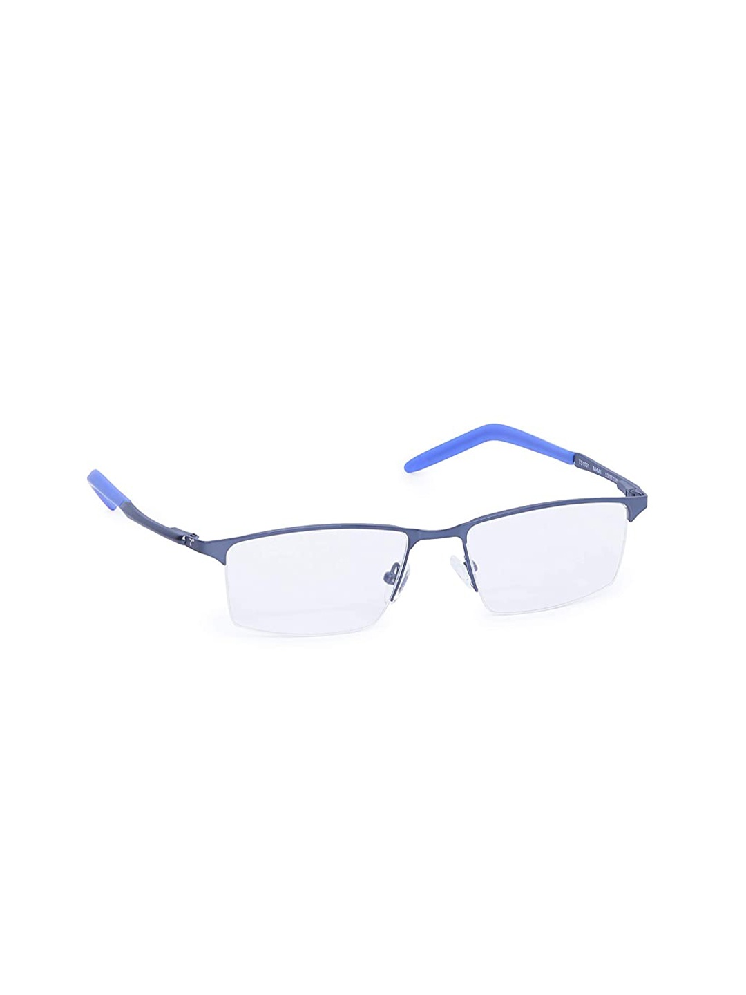 

Titan Unisex Blue & Gunmetal Toned Half Rim Rectangle Frames TS1001MHM1, Transparent