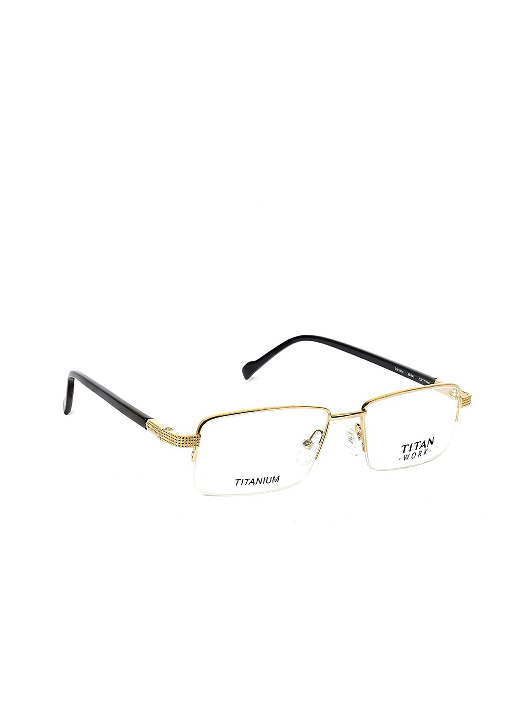 

Titan Unisex Gold-Toned & Black Half Rim Rectangle Frames