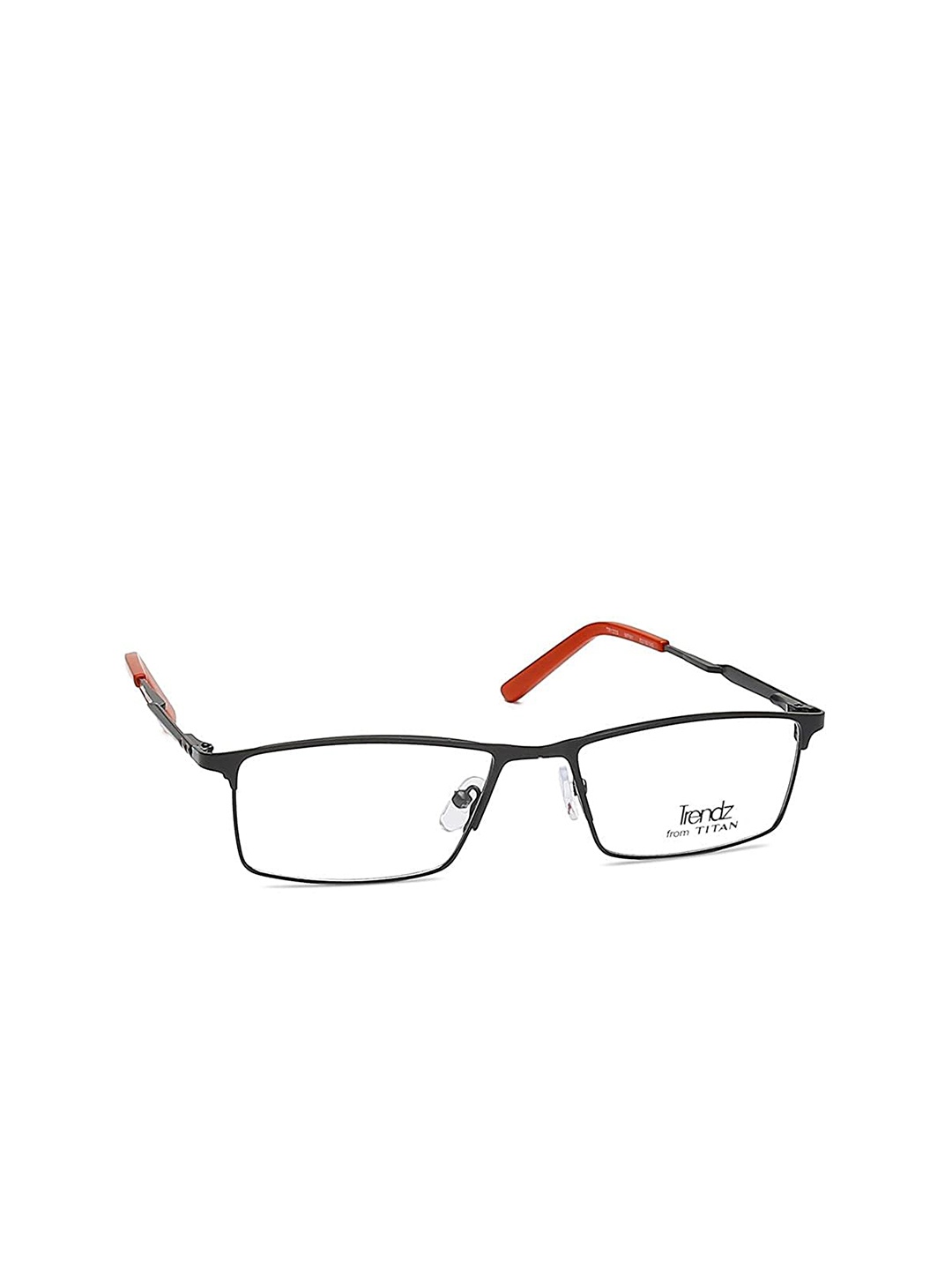 

Titan Unisex Black & Red Full Rim Rectangle Frames TR1233MFM1, Transparent
