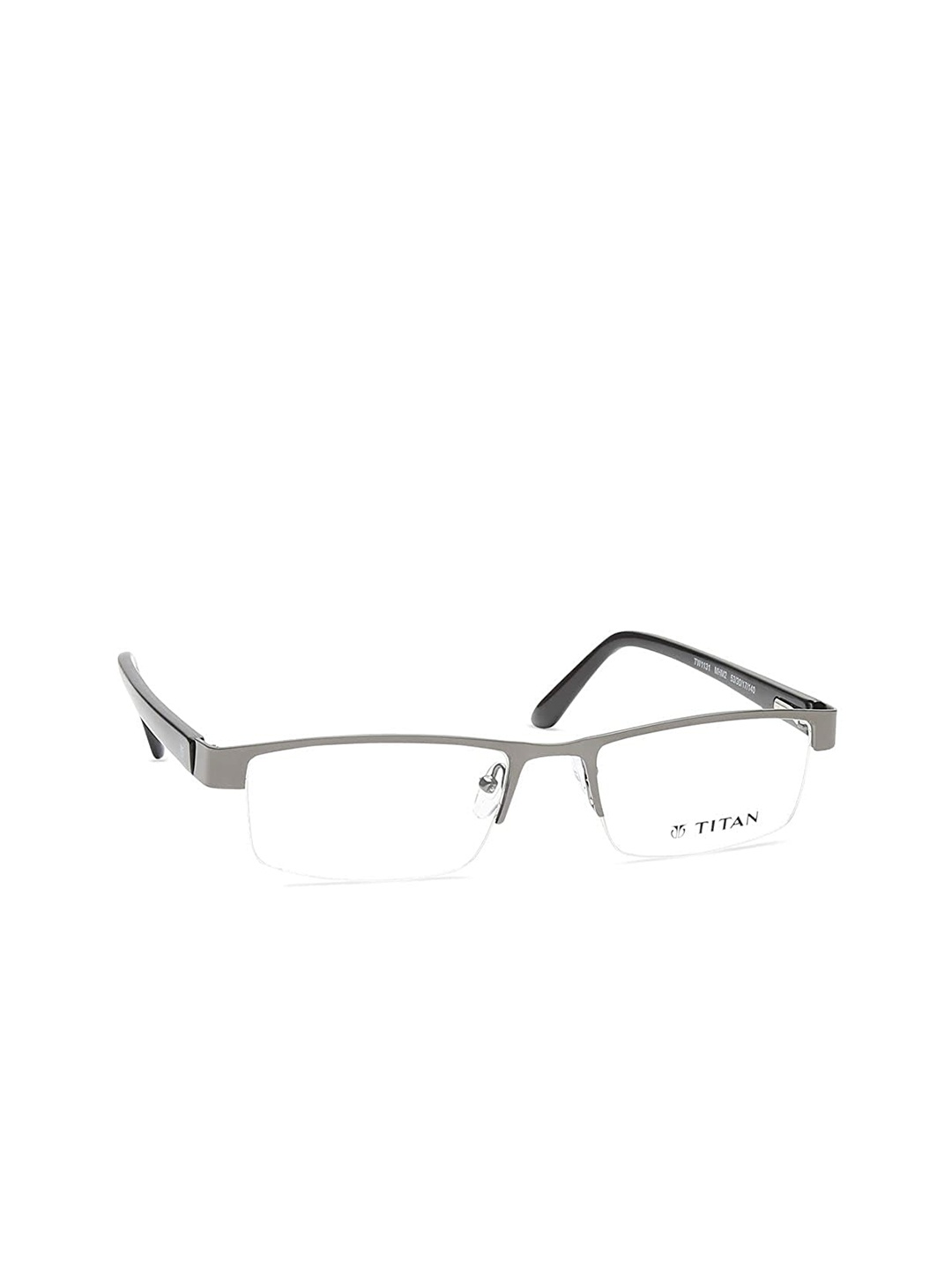 

Titan Unisex Silver-Toned & Black Half Rim Rectangle Frames