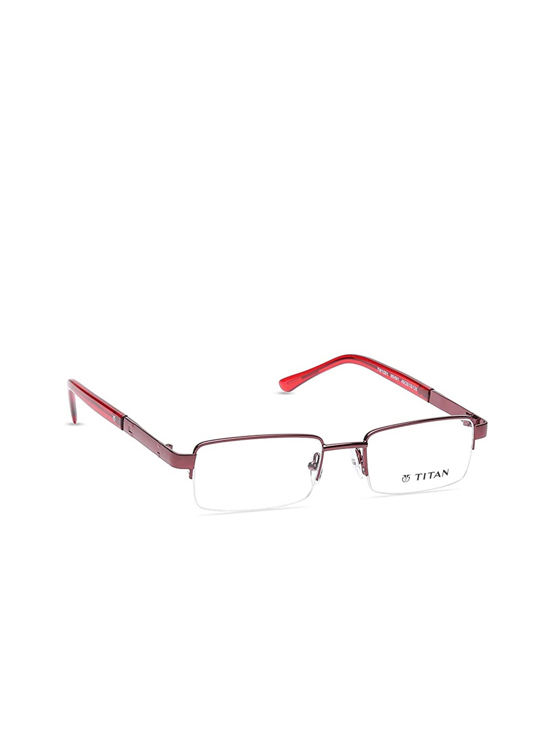 

Titan Unisex Red & Gold-Toned Half Rim Rectangle Frames