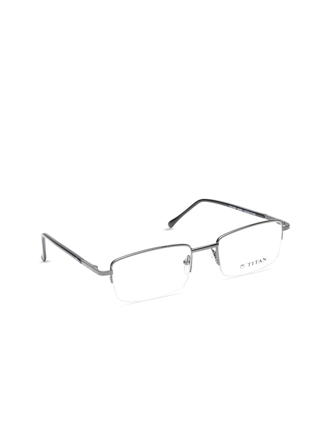 

Titan Unisex Silver-Toned & Black Half Rim Rectangle Frames