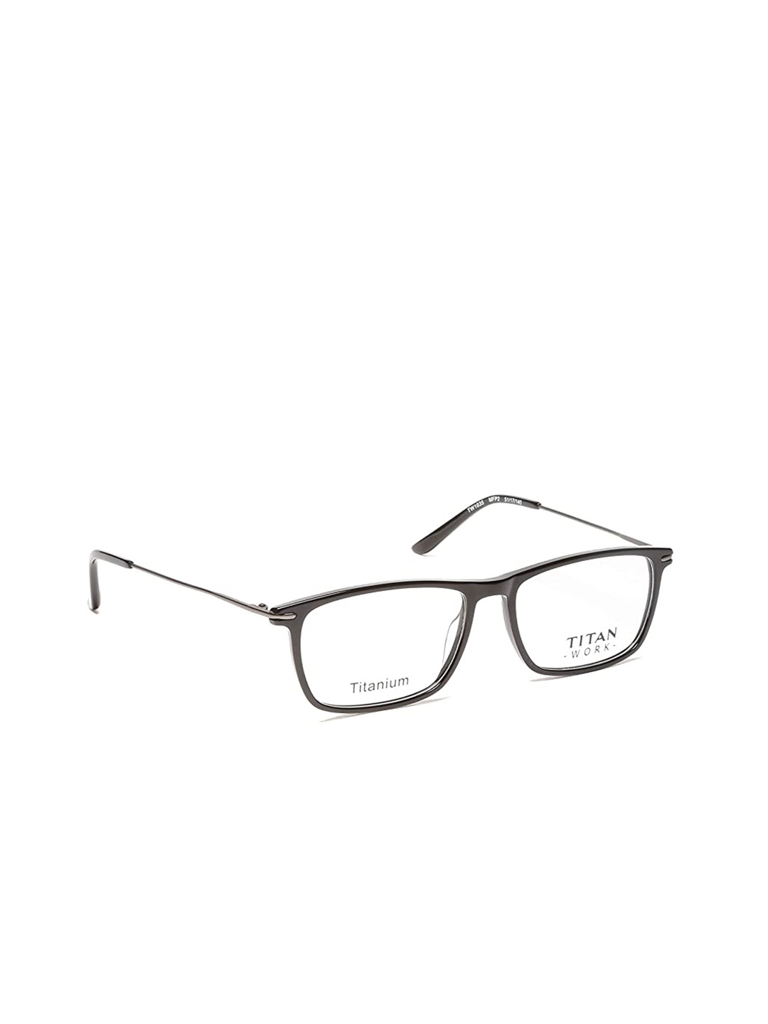 

Titan Unisex Black & Silver-Toned Full Rim Rectangle Frames TW1035MFP2