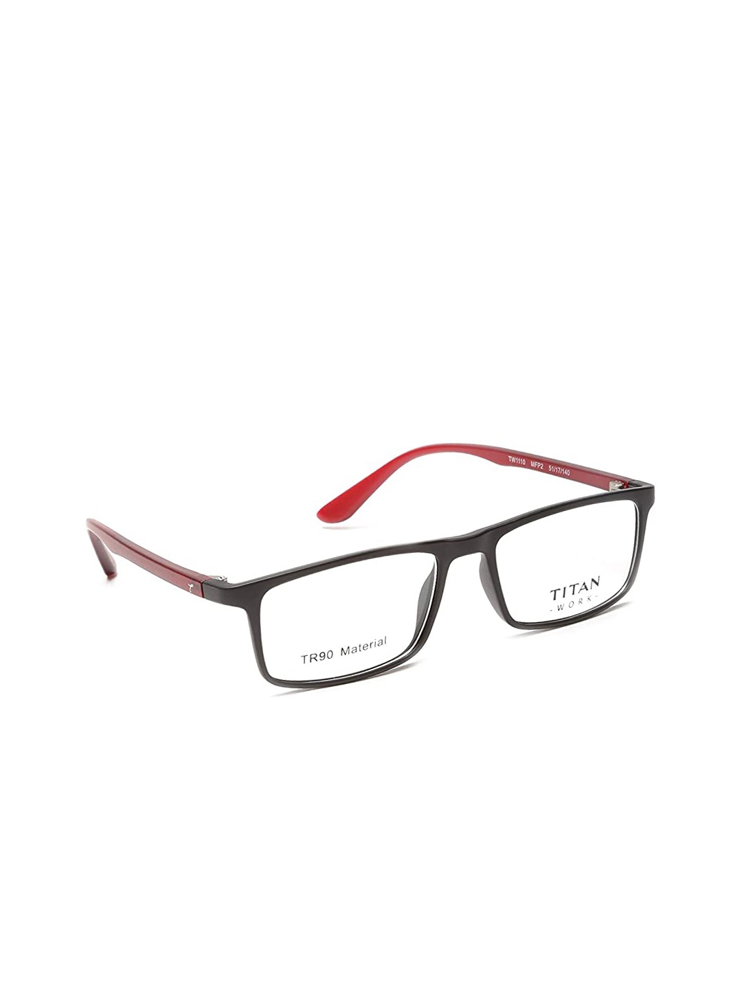 

Titan Unisex Black & Red Full Rim Rectangle Frames