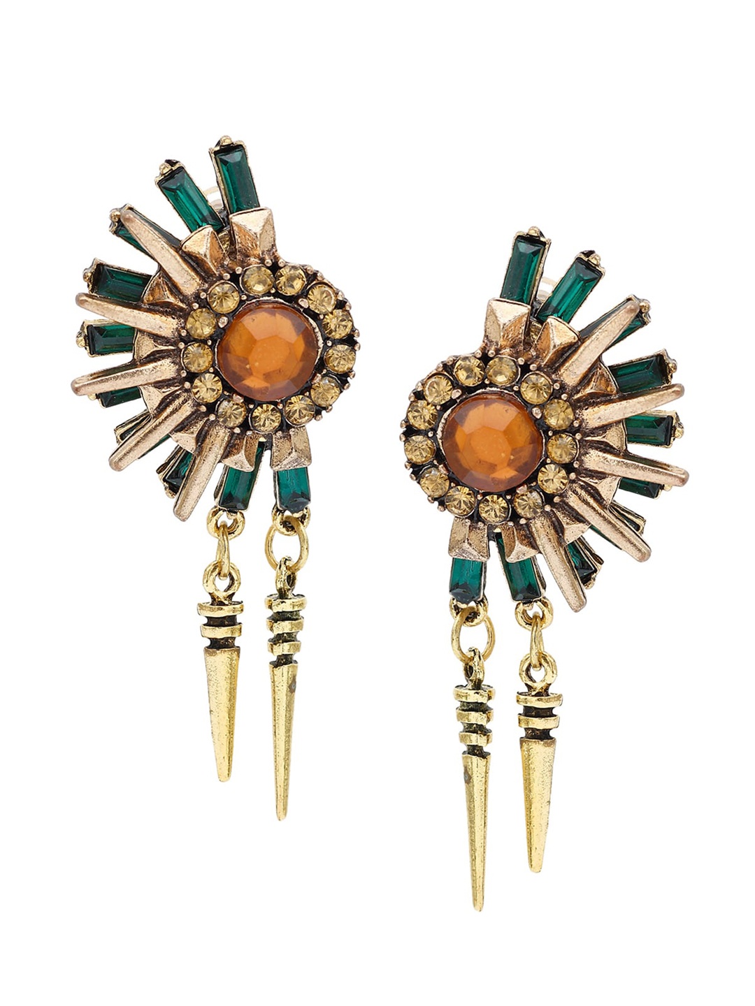 

MIZORRI Multicoloured Contemporary Drop Earrings, Multi
