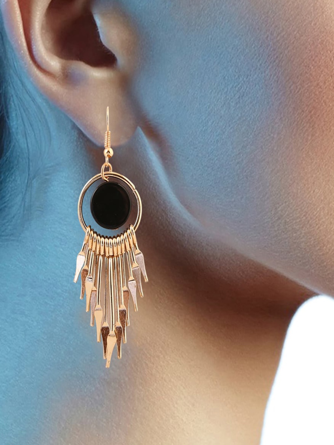 

MIZORRI Gold-Toned Contemporary Drop Earrings